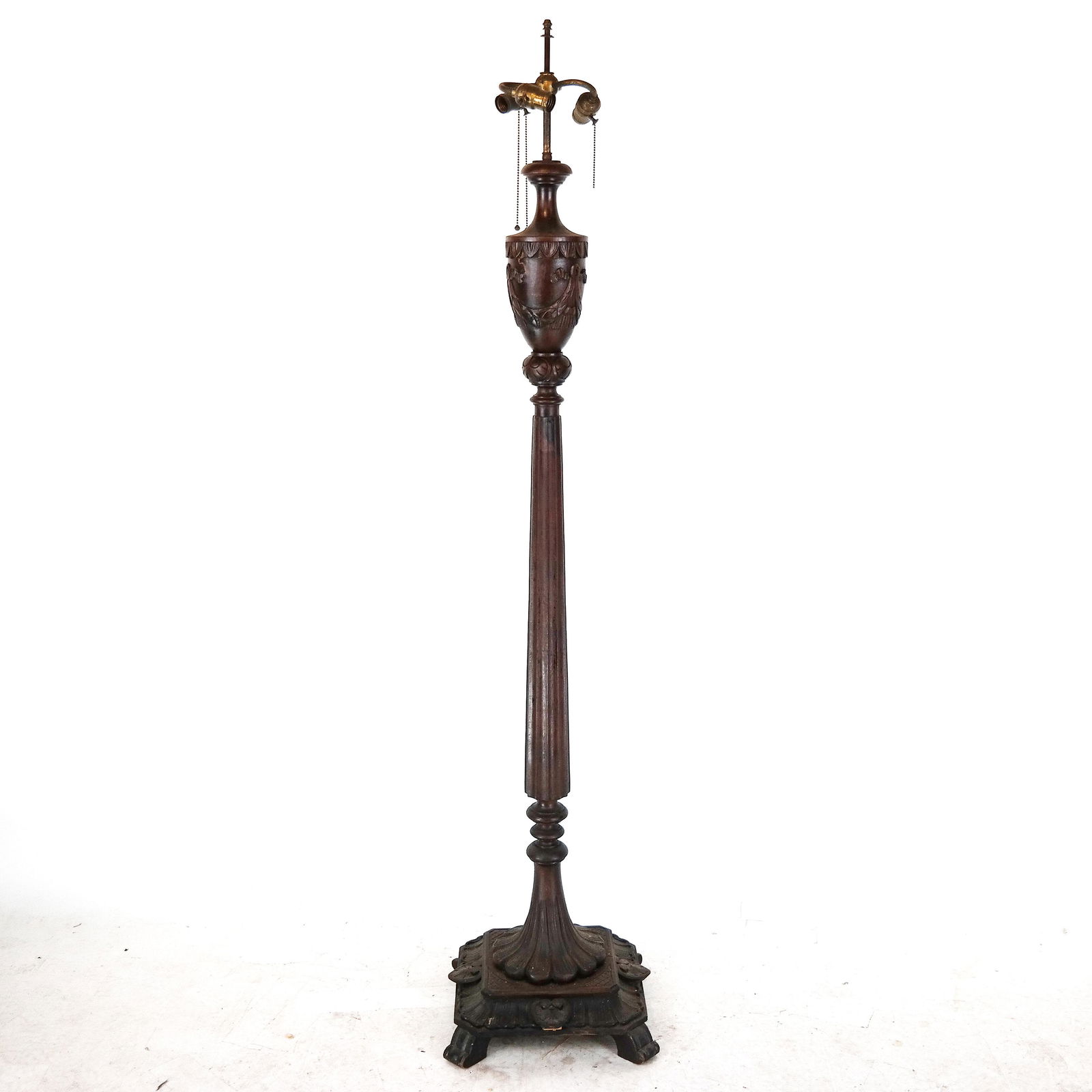 Neoclassical Style Carved Wood Floor Lamp (1 of 6)