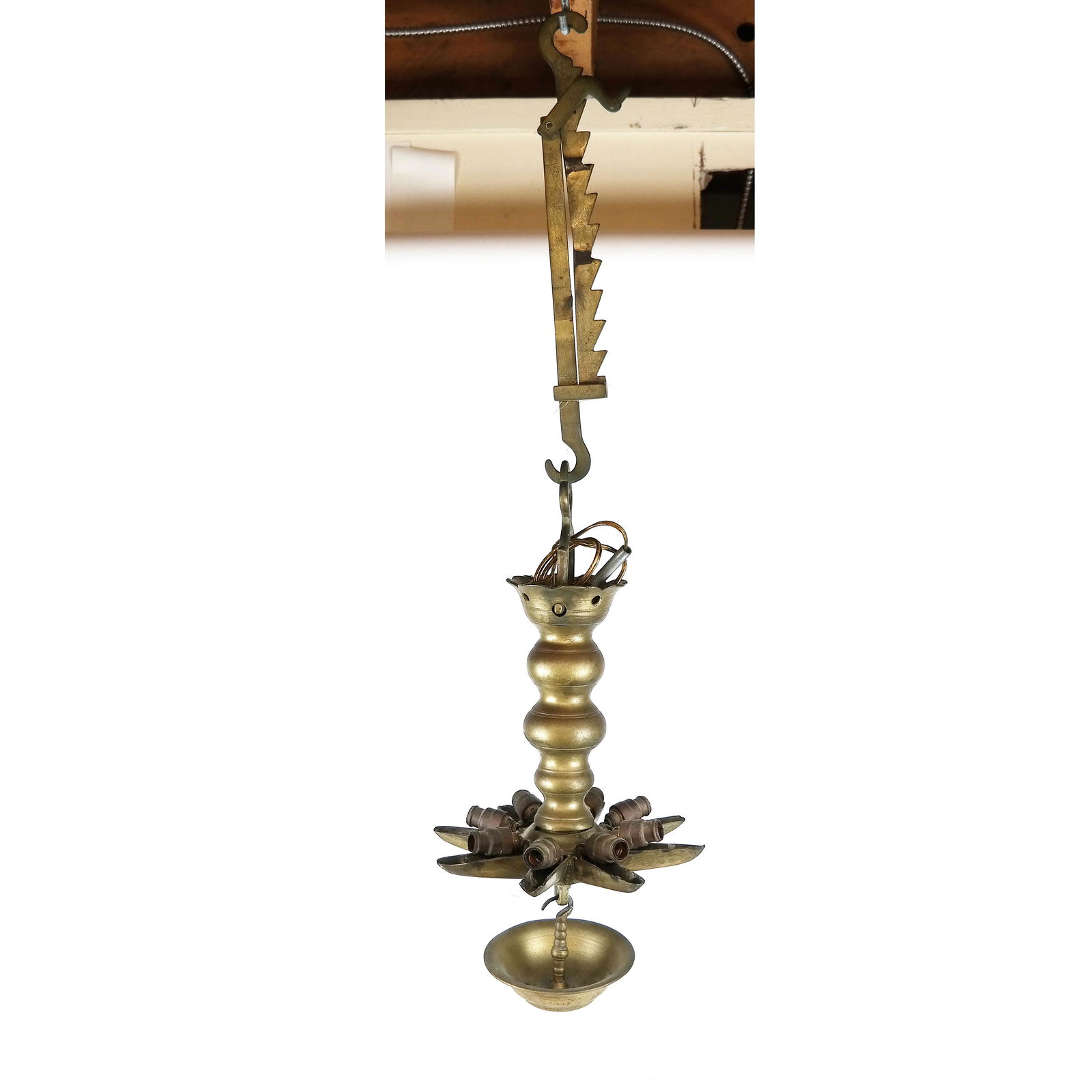 19th C. Polish Brass Oil Lamp (1 of 7)