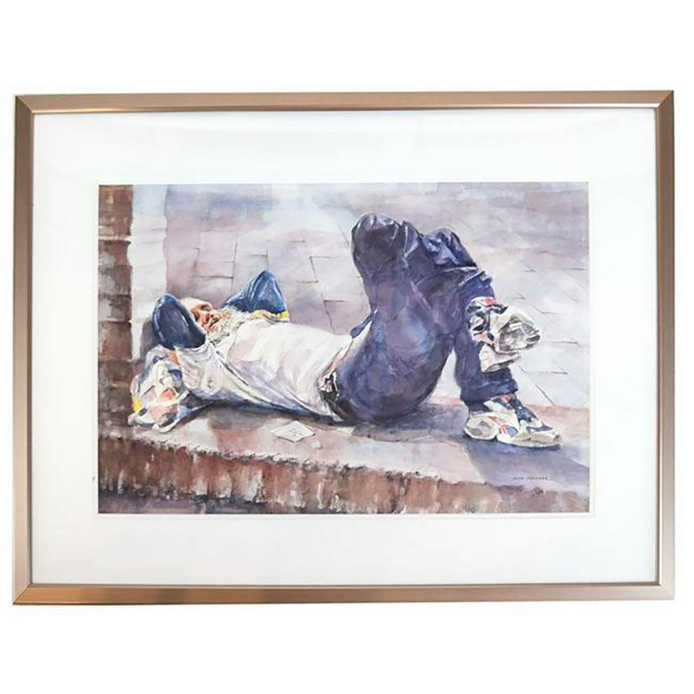 Ruth PADAWER: Man Reclining - W/C Painting (1 of 6)