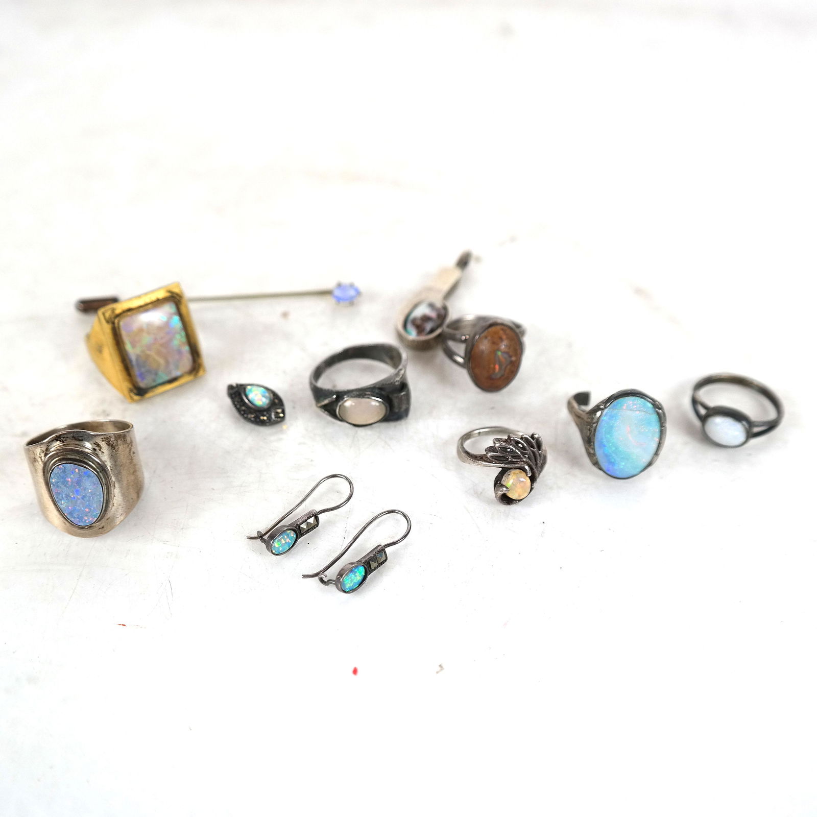 Eleven Opals Set in Silver, and Others (1 of 12)