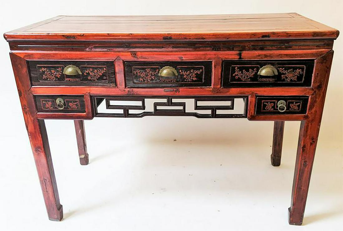 Antique Asian Carved Desk (1 of 9)