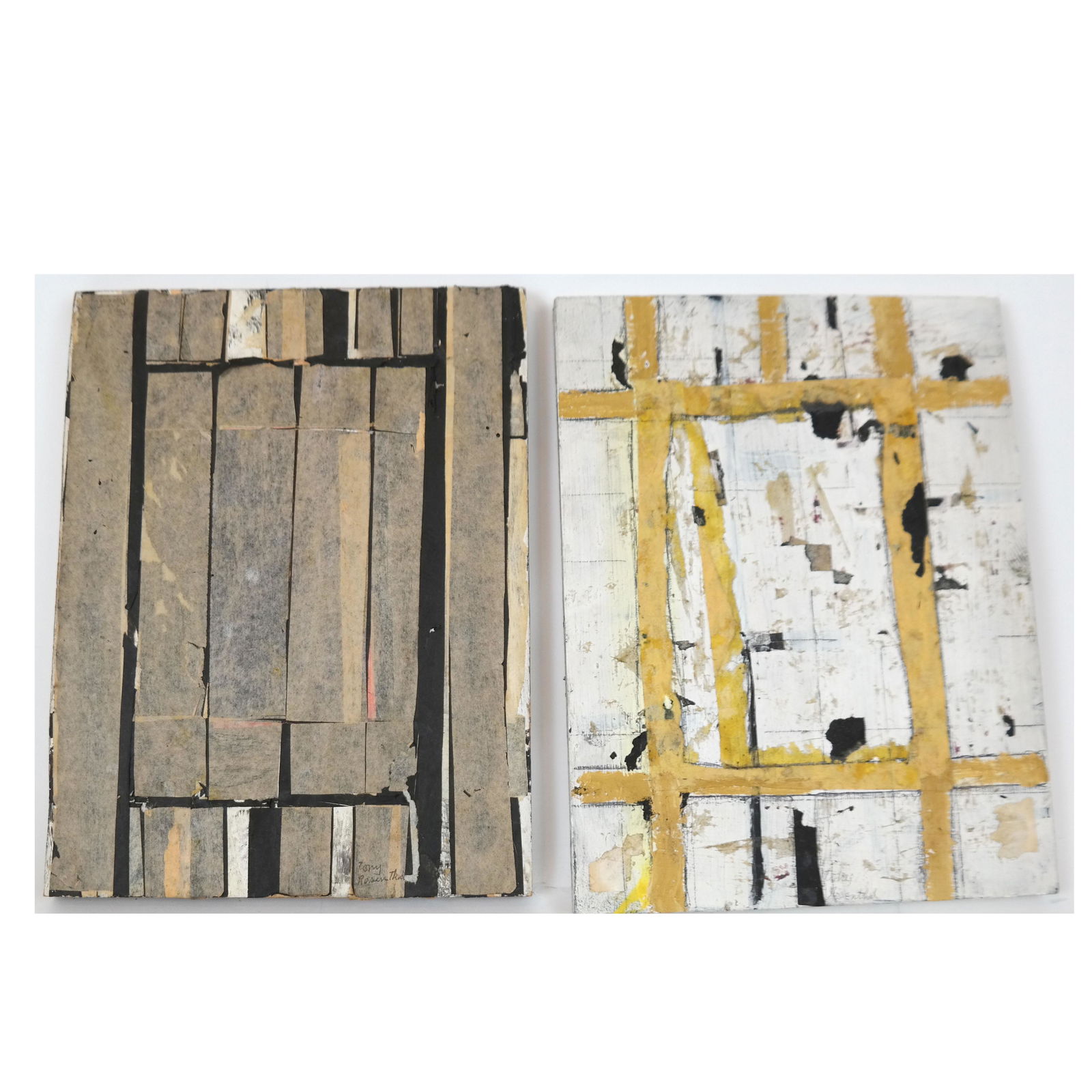 Two Untitled Artworks, Painted Wood Assemblages (1 of 16)