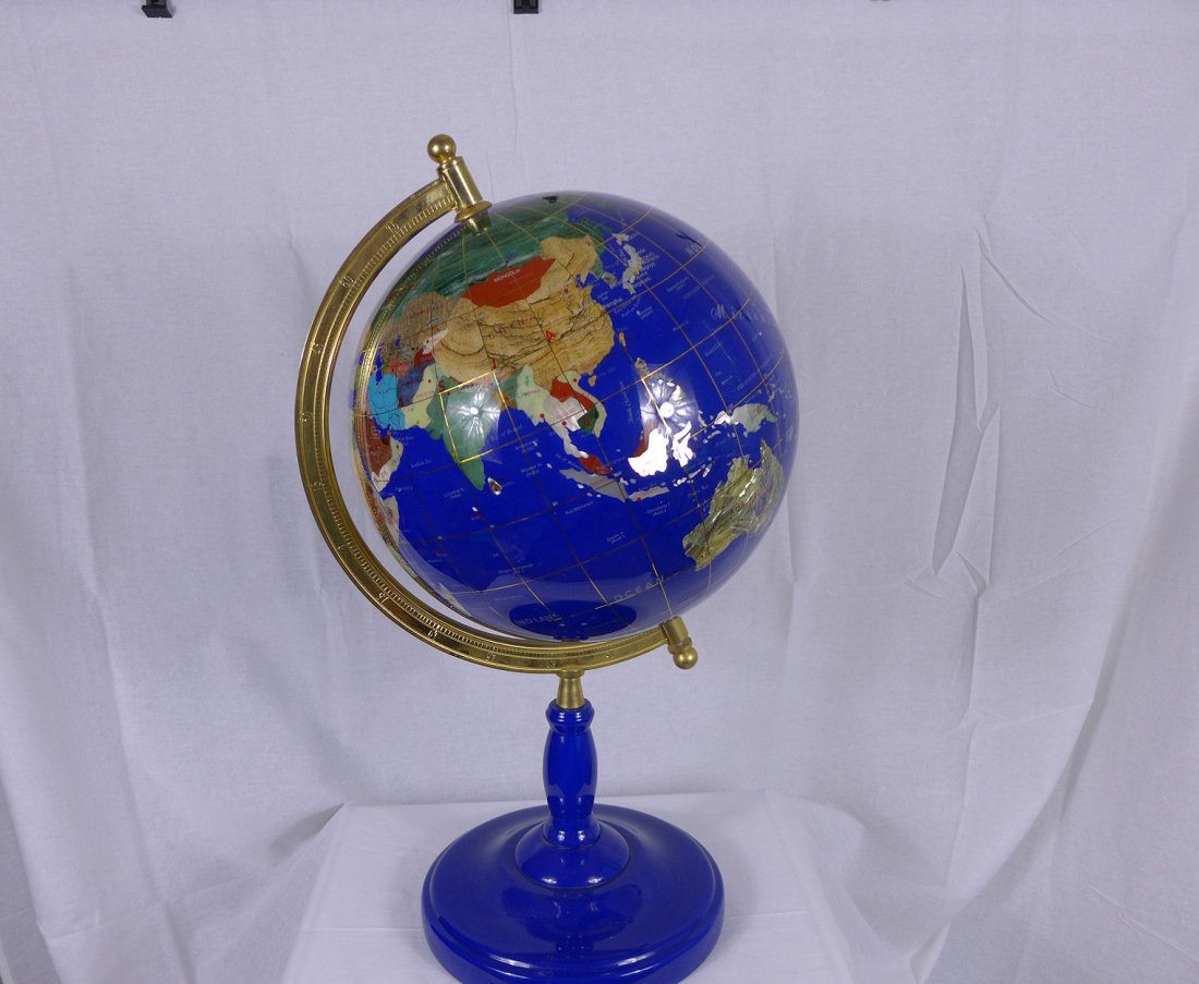 Brass & Semi Precious Stone World Globe (1 of 8)