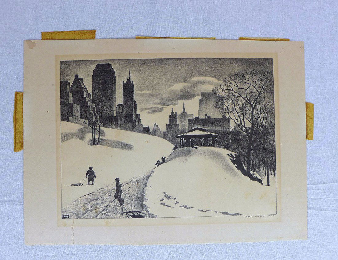 Louis Lozowick Central Park lithograph Print (1 of 6)