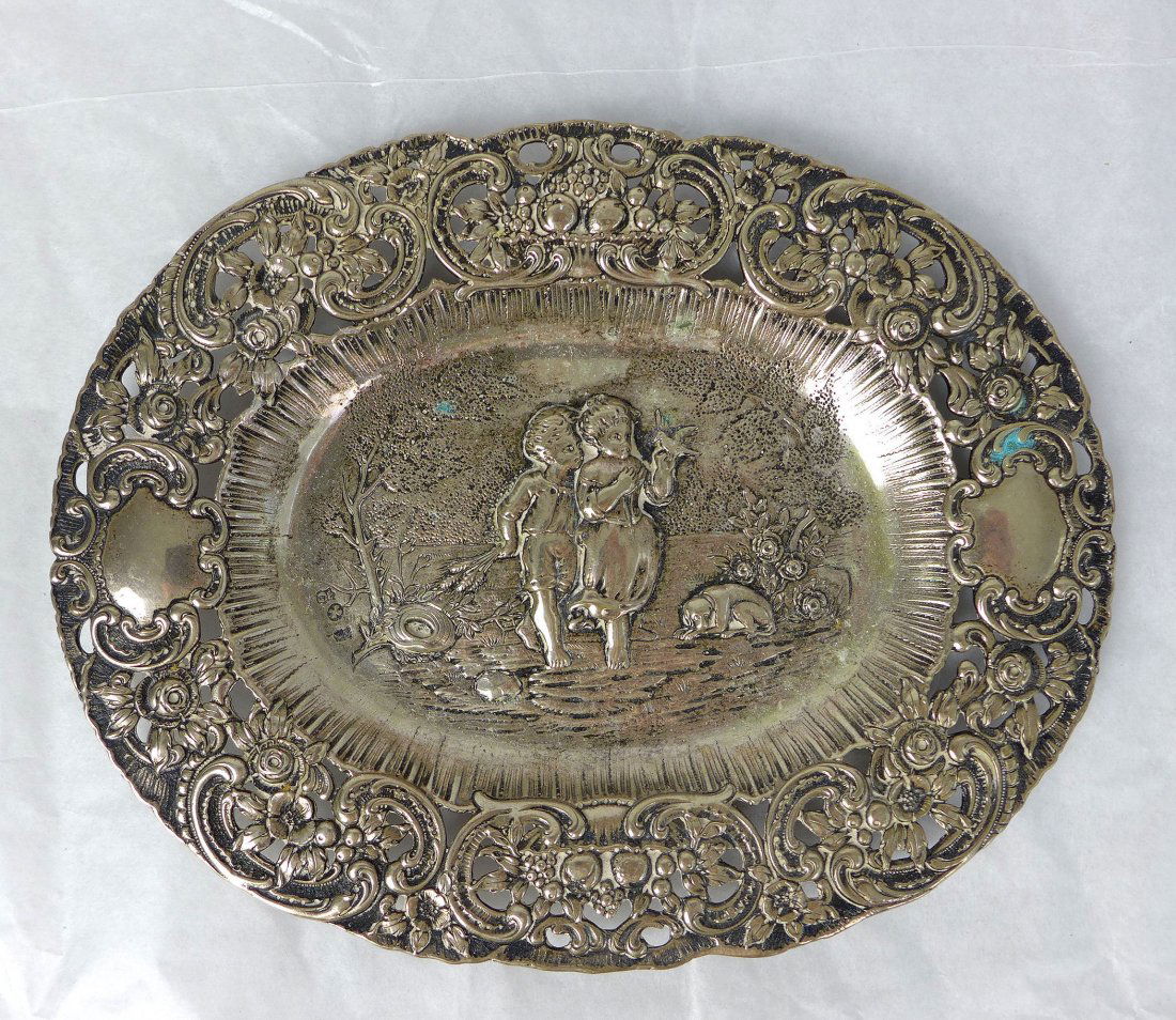 Hanau German Silver Children Dog Tray (1 of 4)