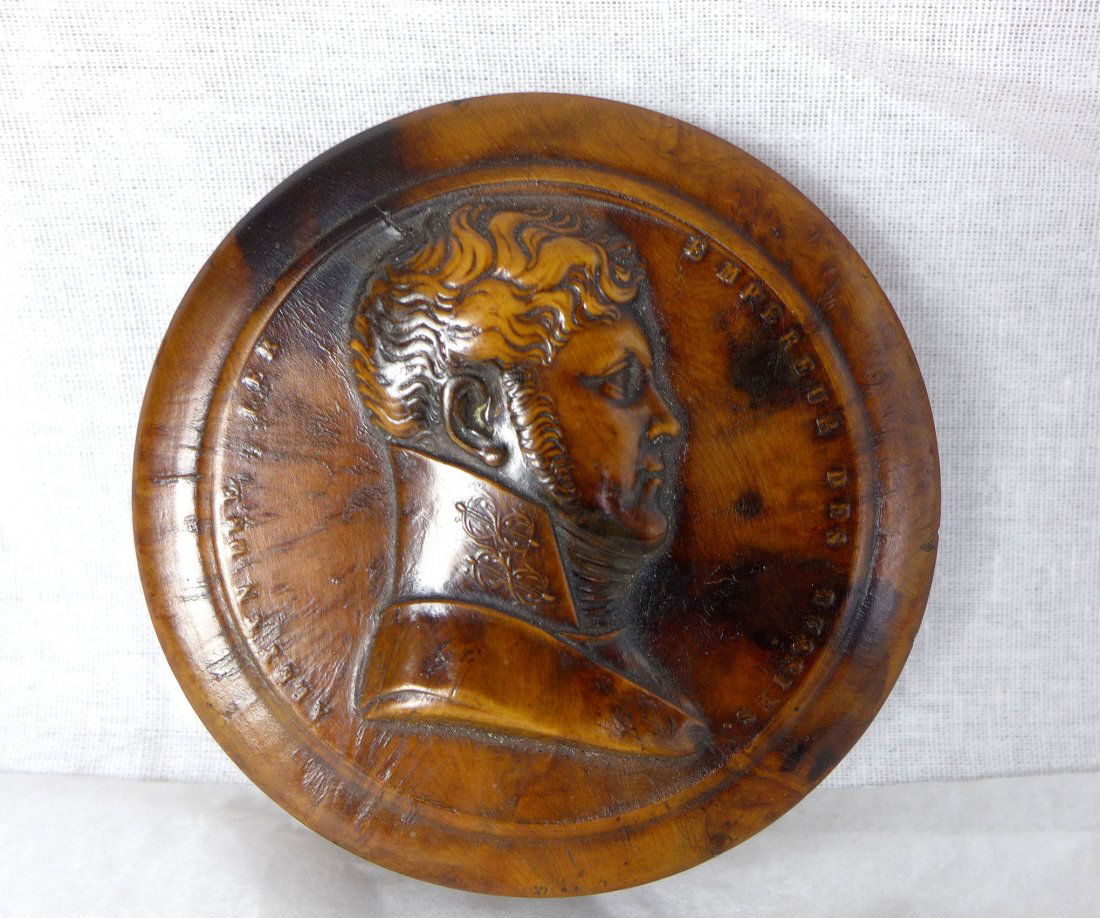 TSAR ALEXANDER I SNUFF BOX, 19TH CENTURY WOOD (1 of 5)