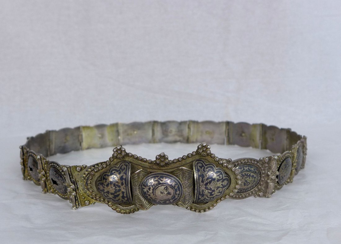 Antique Ottoman Turkish Silver Niello Belt (1 of 9)