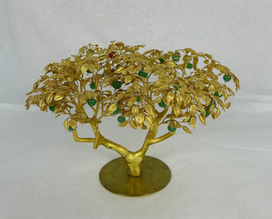 Charles Lamb Modern Bronze gilded Apple Tree Sculpture (1 of 7)