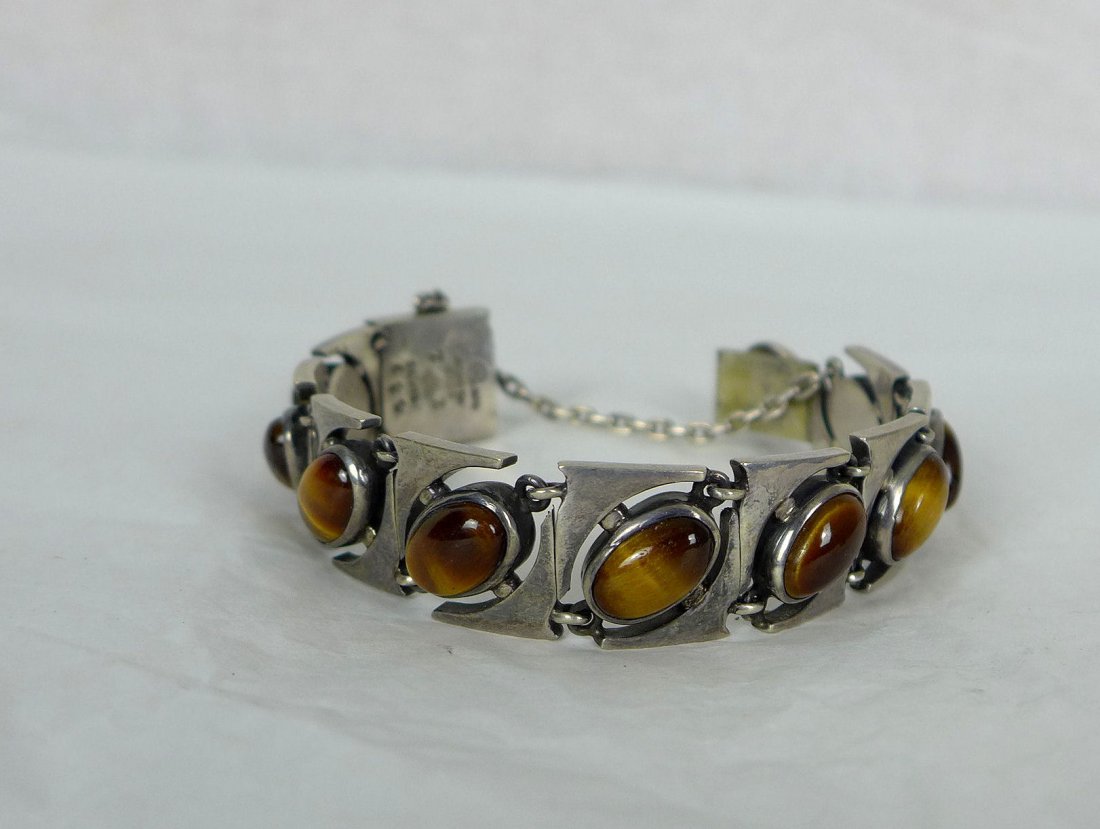Antonio Pineda Sterling silver tigers eye Bracelet (1 of 6)