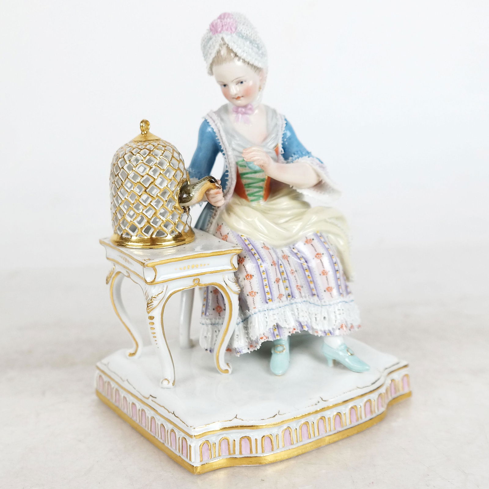 Meissen "Touch" Girl w/ Birdcage Figurine (1 of 7)