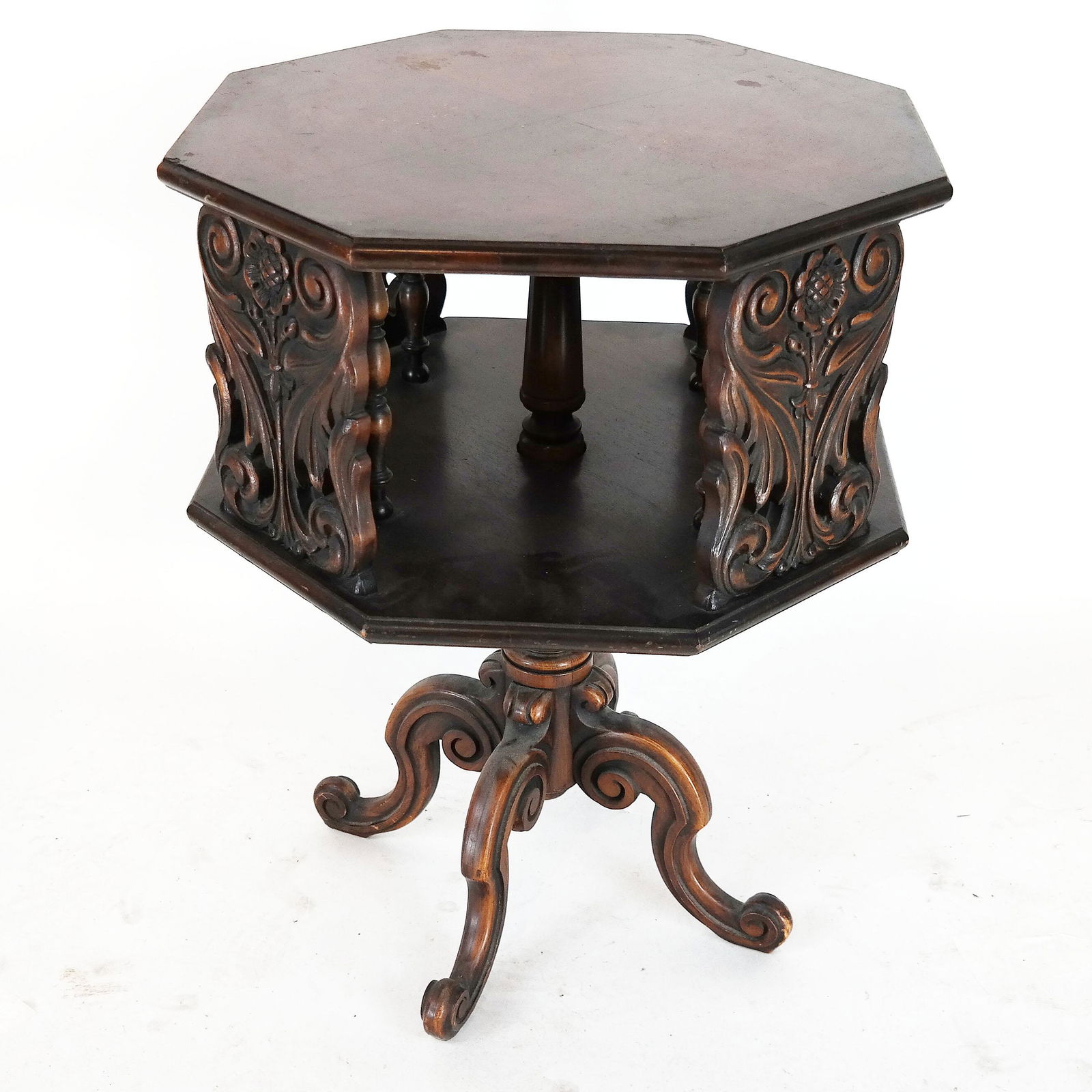 Small Mahogany Revolving Drum Table (1 of 8)