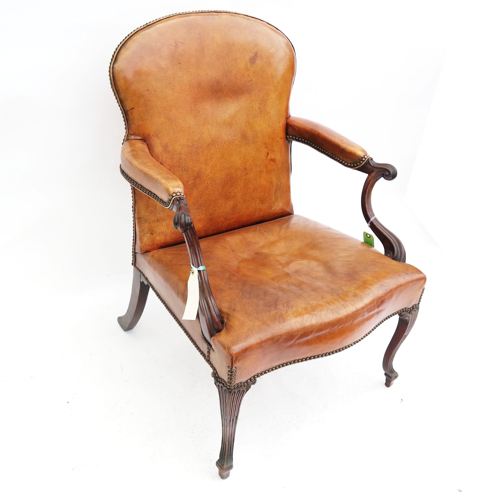 18th C. George III Leather Arm Chair (1 of 13)