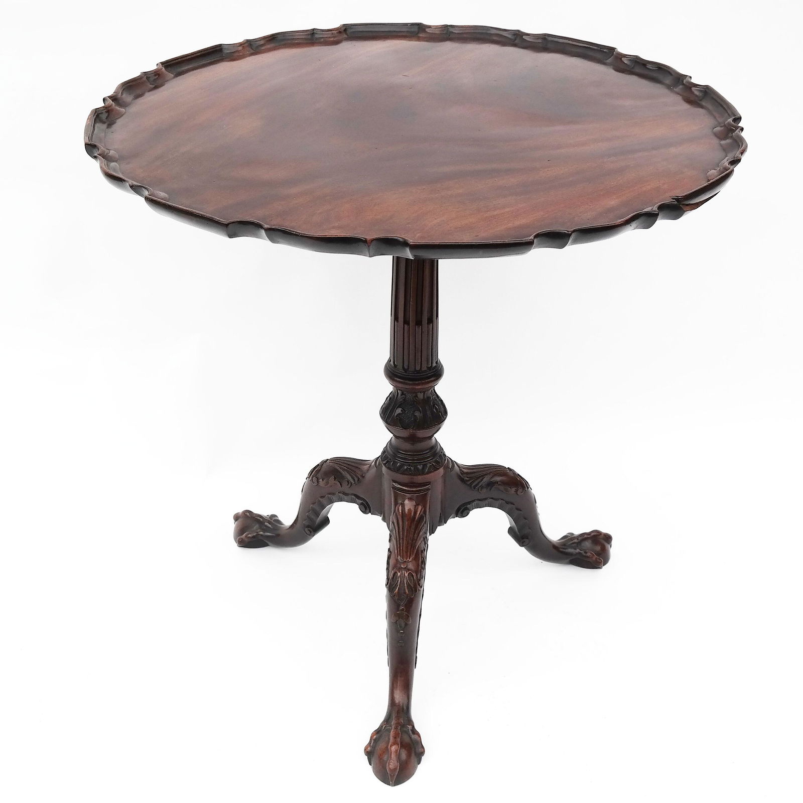 20th C. Mahogany Pie Crust Silver Tea Table (1 of 9)