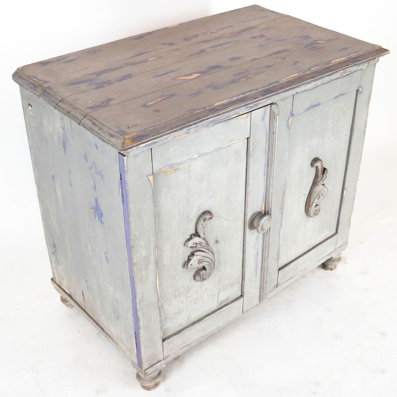 Vintage Painted Shabby Chic 2-Door Cabinet (1 of 8)