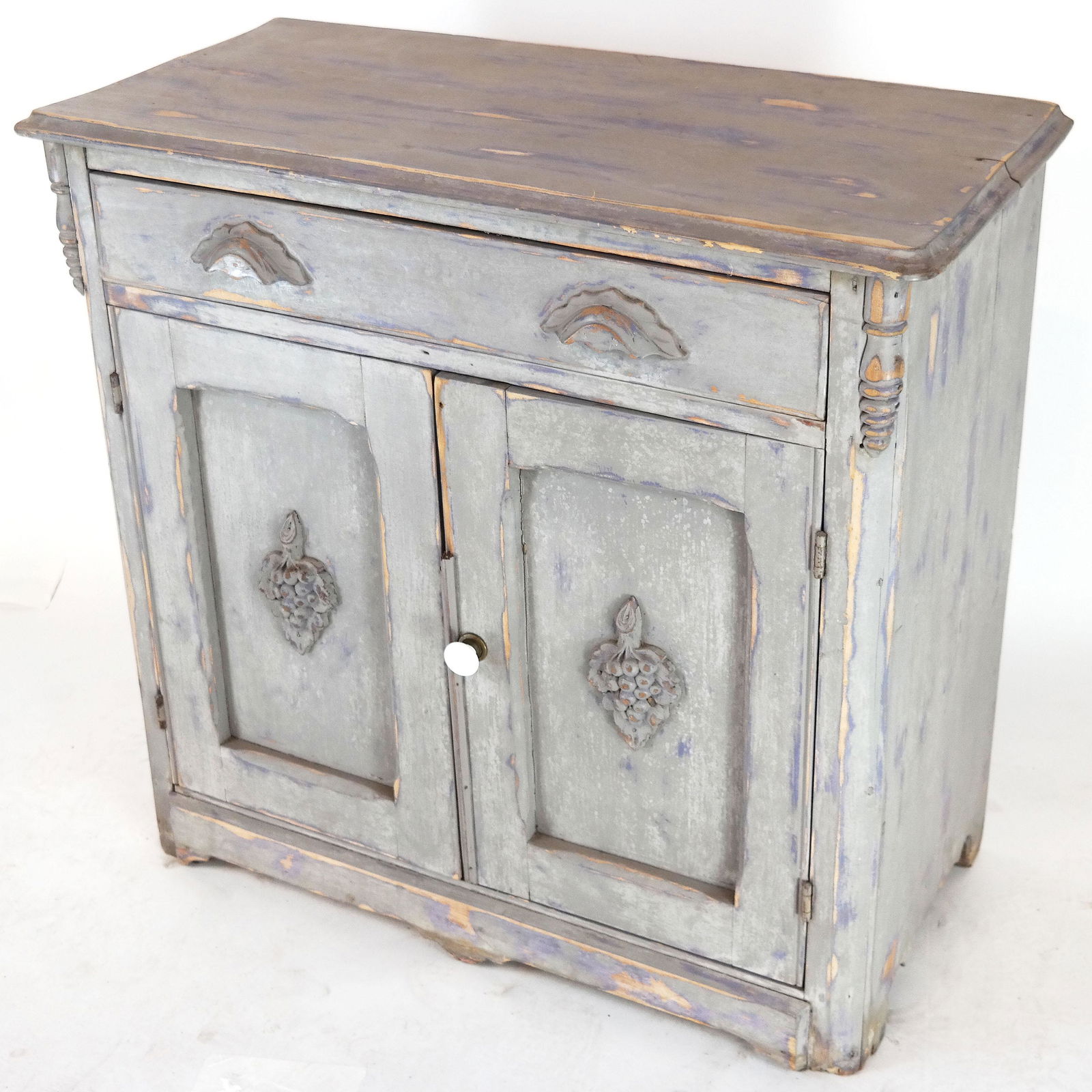 Vintage Painted Shabby Chic 2-Door Cabinet (1 of 8)