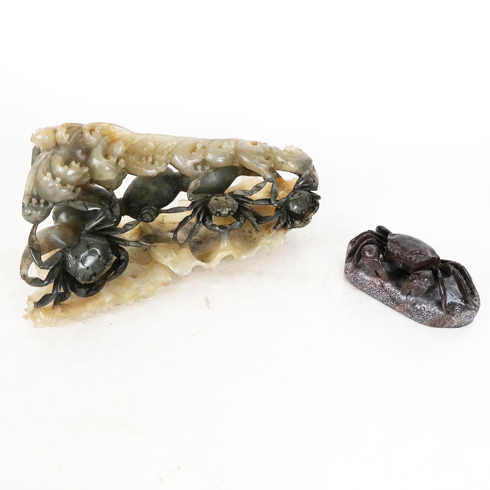 Two Chinese Carved Soapstone Crab Groups (1 of 12)