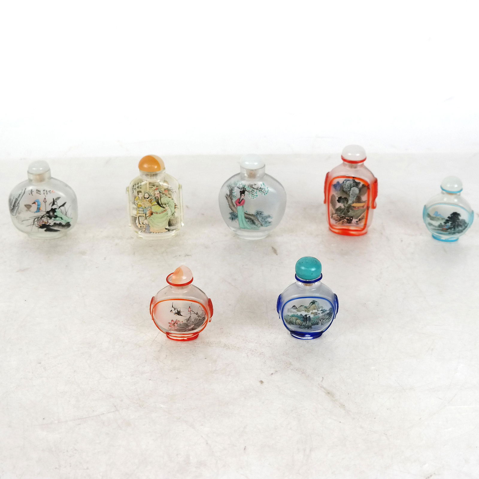 Seven Chinese Reverse Painted Snuff Bottles (1 of 11)