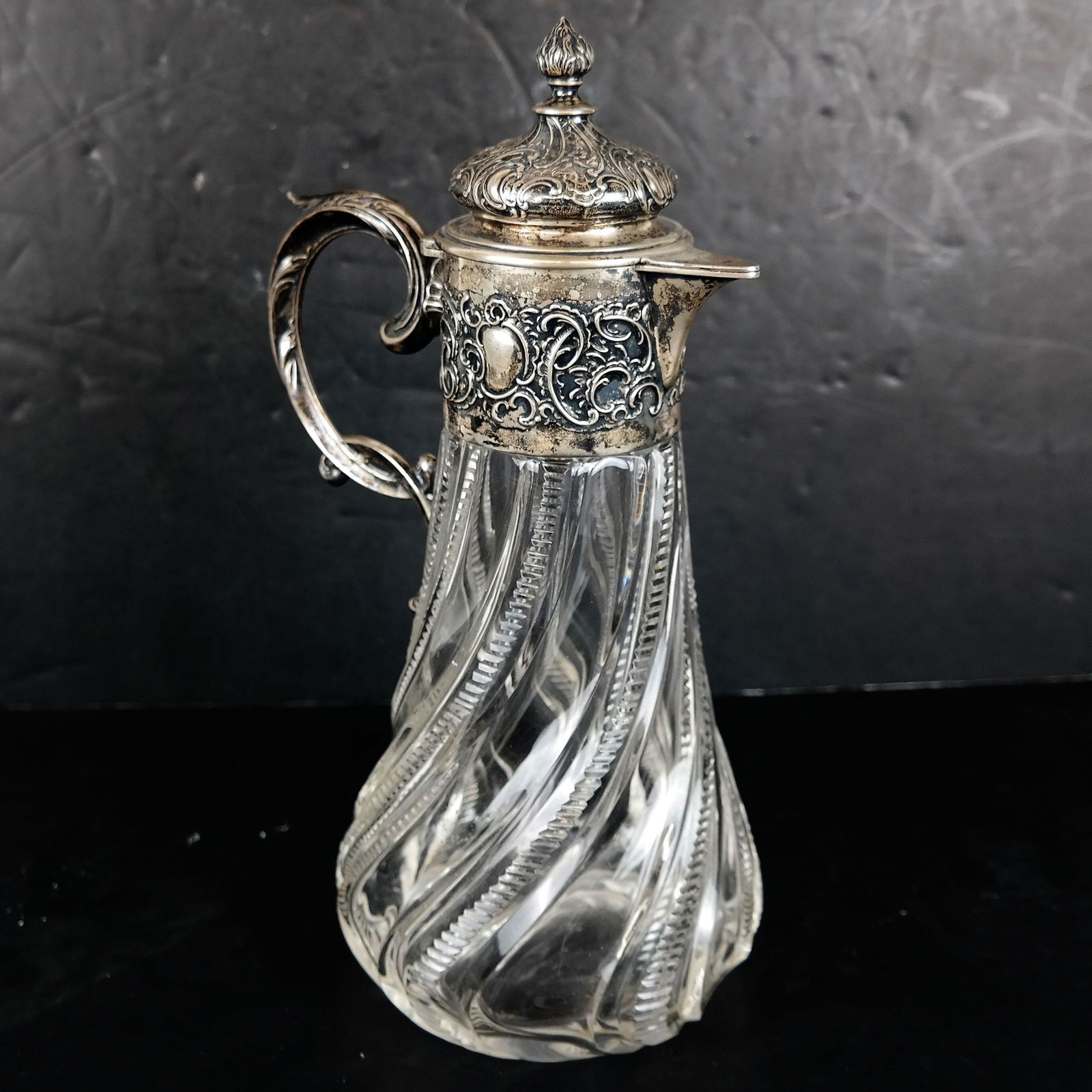 Silver Mounted Crystal Pitcher by Eichert (1 of 8)