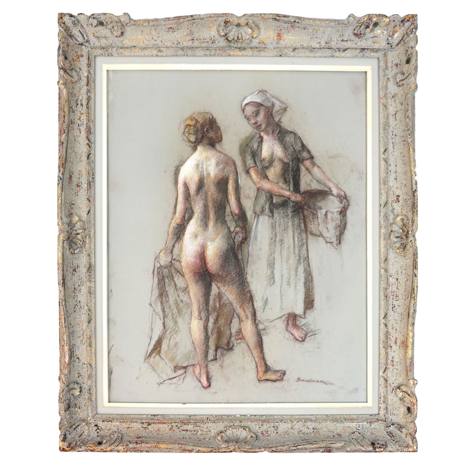 Robert BRACHMAN: Two Nudes - Pastel on Paper (1 of 7)