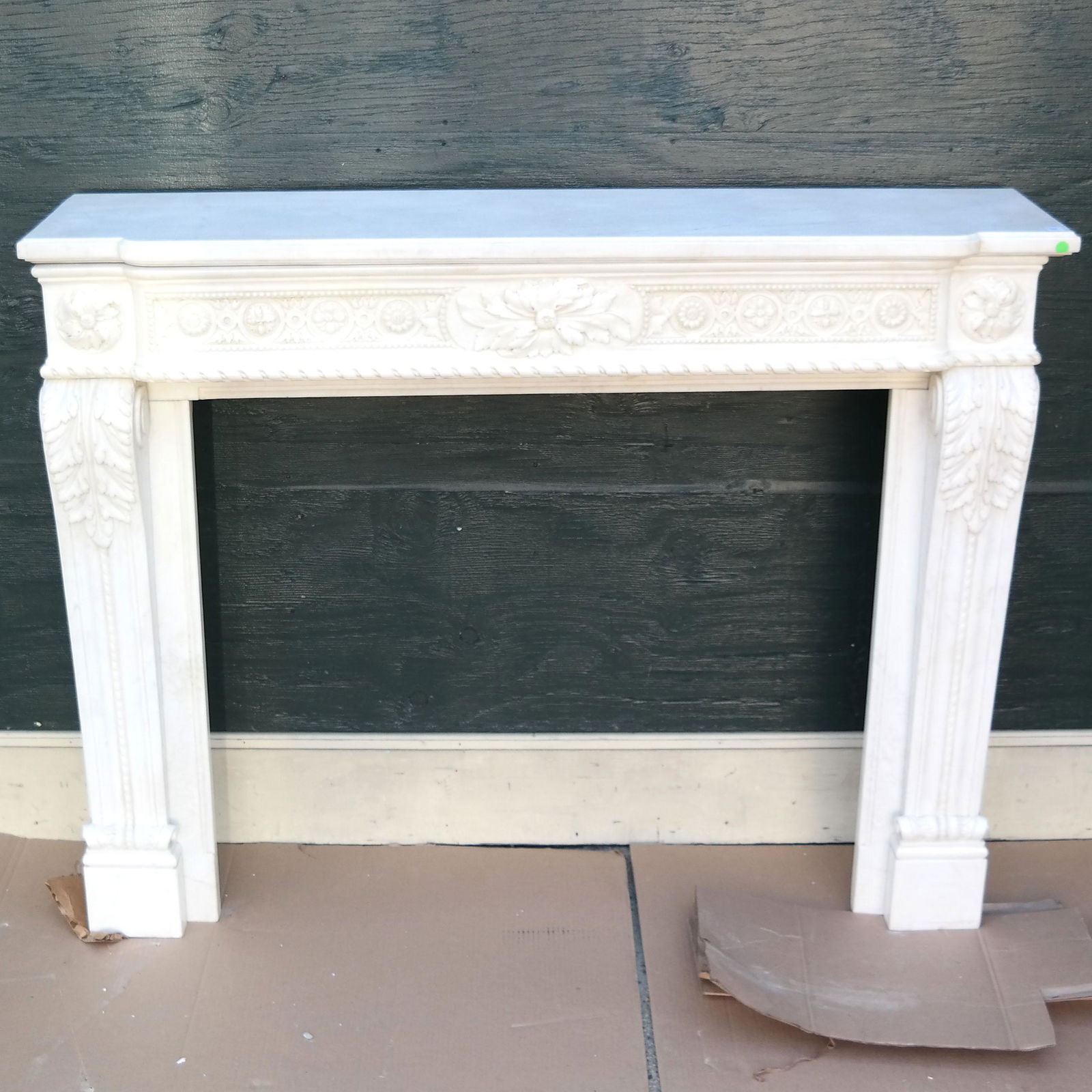 Neoclassical-Style Carved Marble Fire Surround (1 of 7)