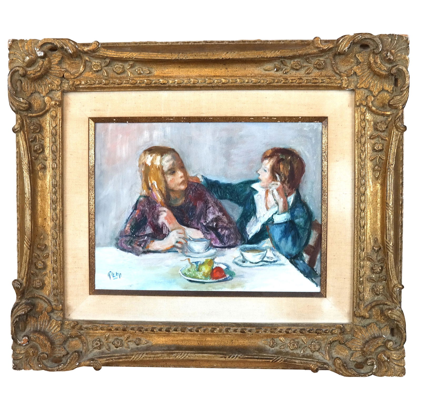 PHILIP: Children Having Tea - Oil Painting (1 of 7)