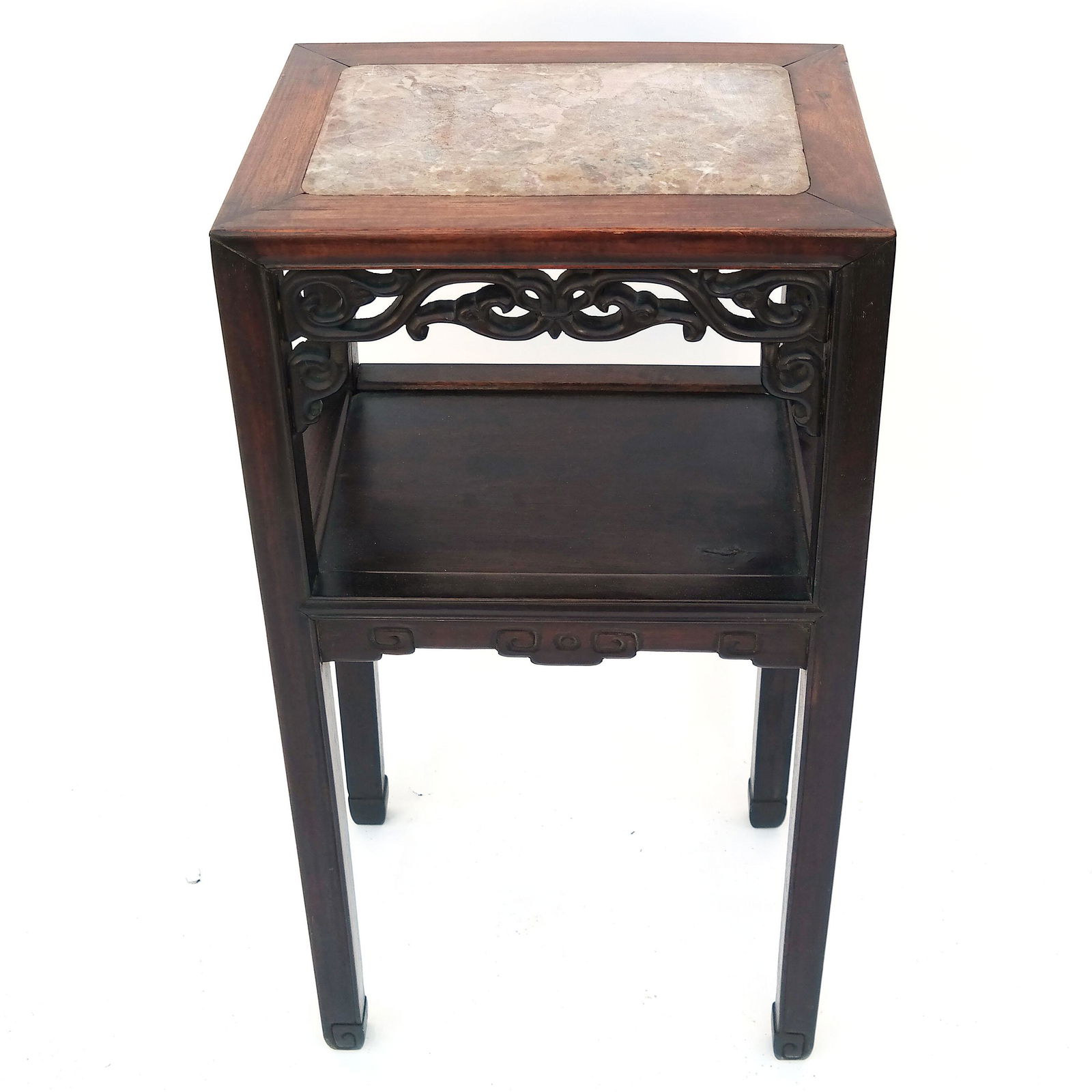 Chinese Rosewood Marble Inset Stand (1 of 6)
