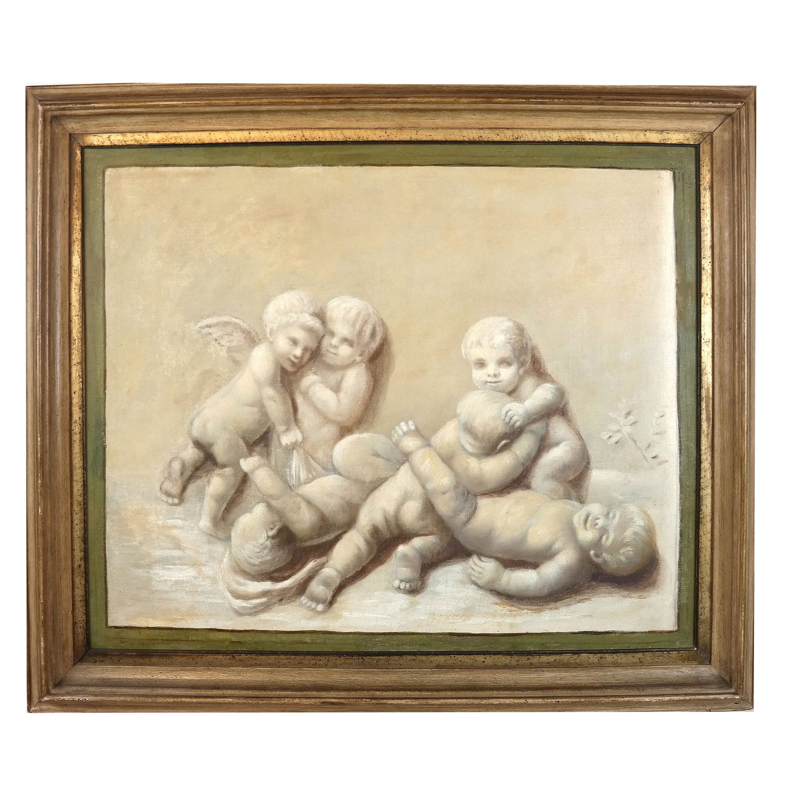 Five Frolicking Cherubs - Grisaille Painting (1 of 5)