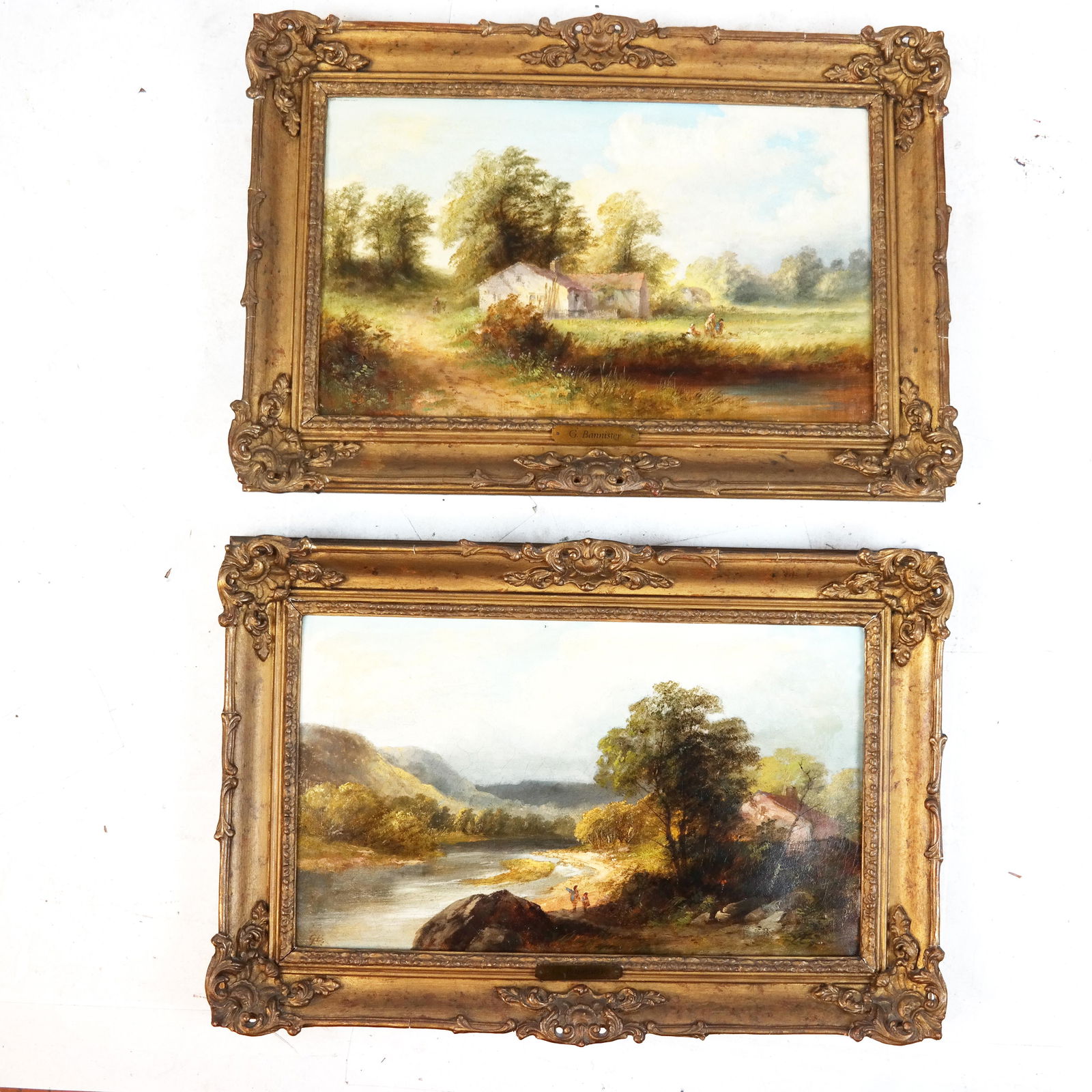 G. BANNISTER: Pair of Landscapes - Oil Paintings (1 of 16)