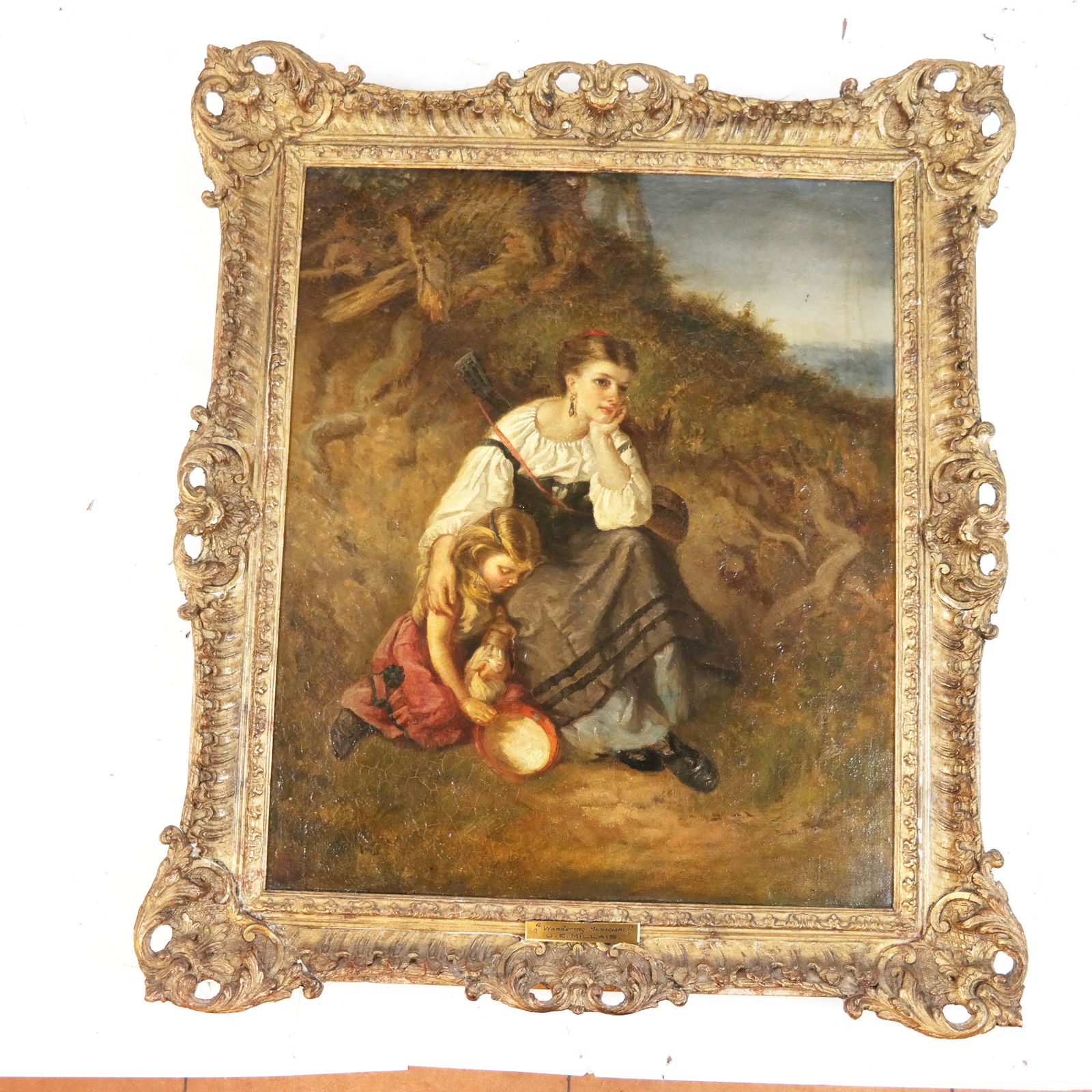 J.E. MILLAIS: "Wandering Musicians" - Oil Painting (1 of 10)