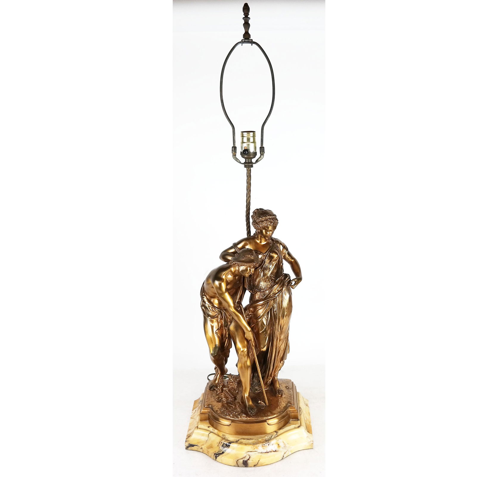 French Bronze Figural Group Mounted as Lamp (1 of 10)