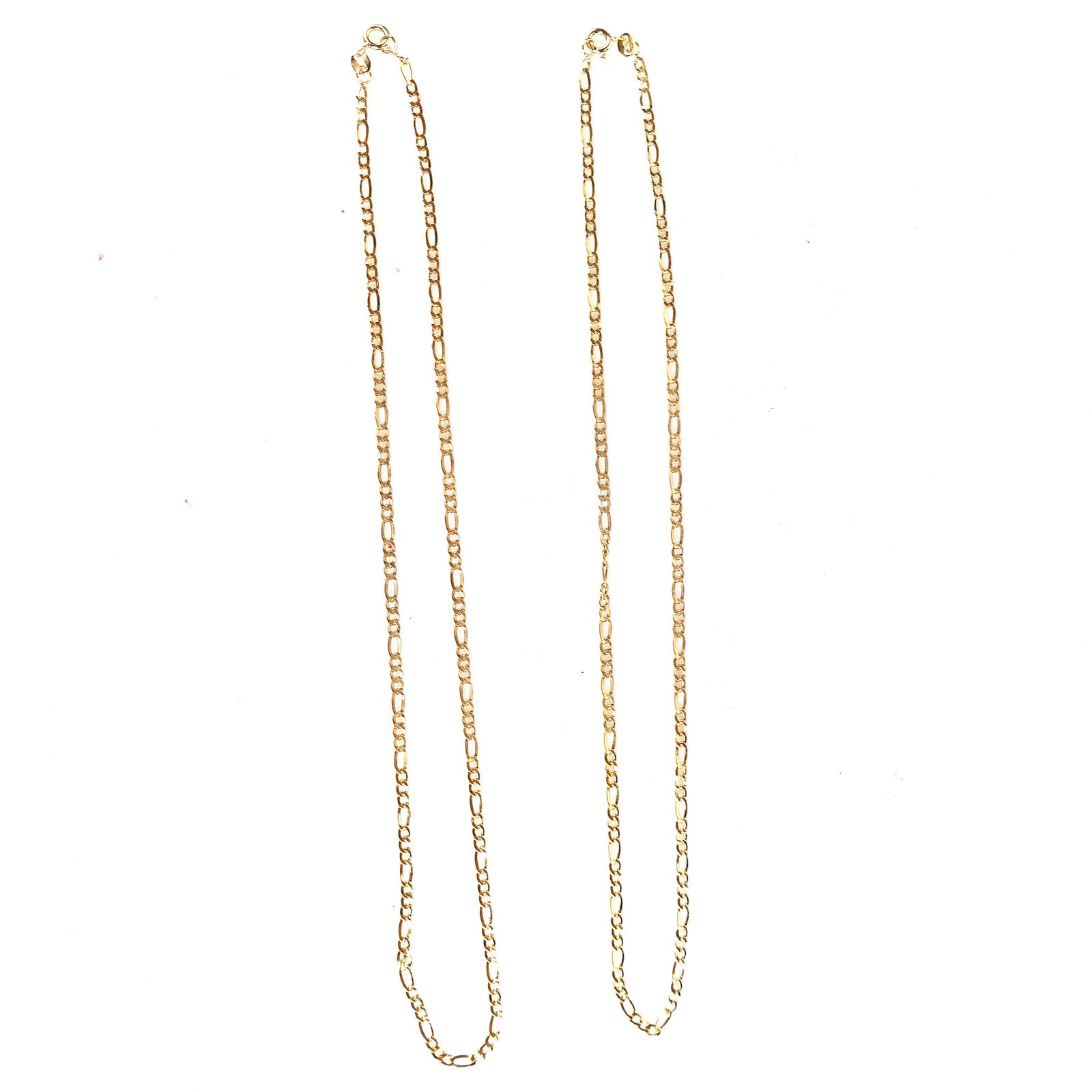 Two 18K Yellow Gold Figaro Chains (1 of 8)