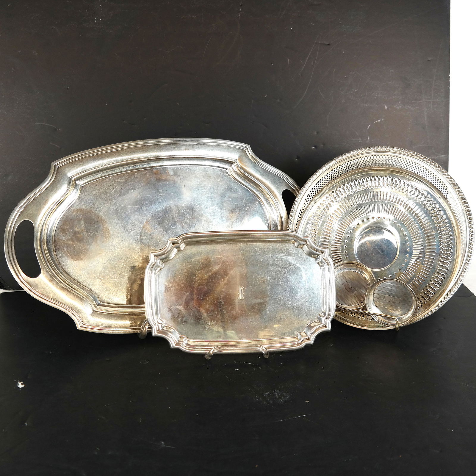 Five Sterling Silver Trays and Dish (1 of 15)