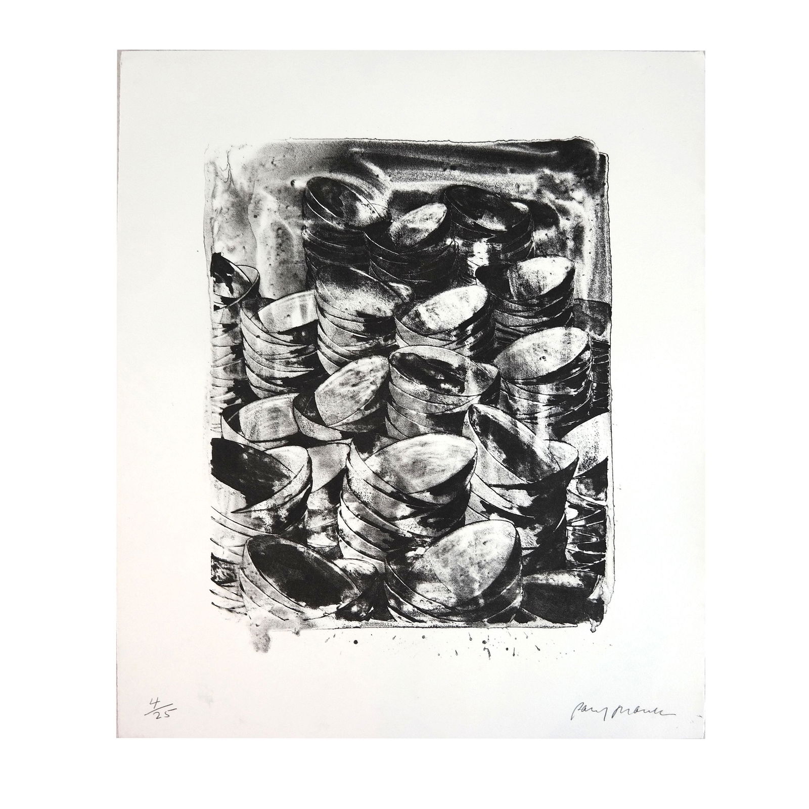 Paul MANES: Grey Bowls - Lithograph (1 of 5)