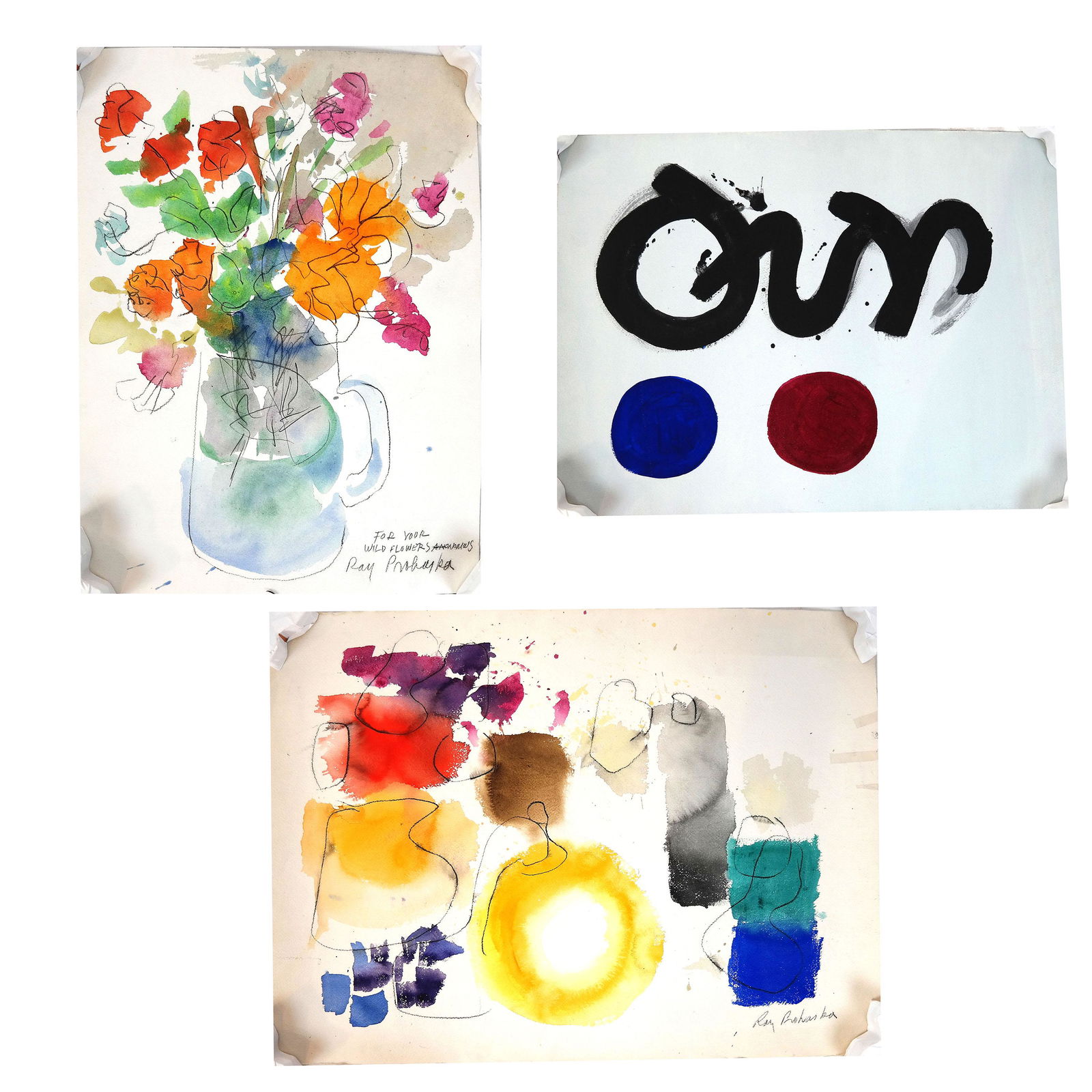 Ray PROHASKA: Three Watercolor Paintings (1 of 14)