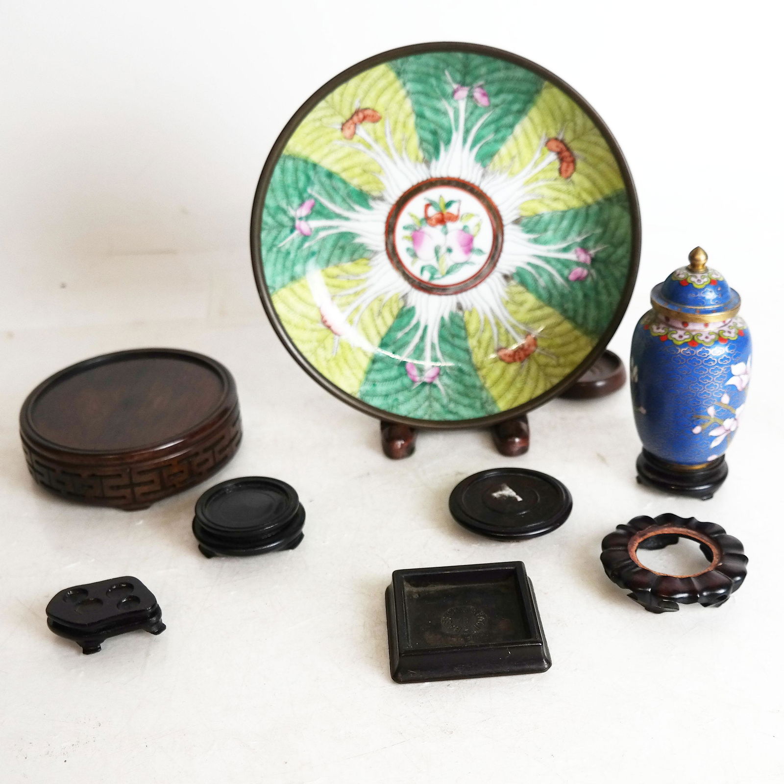 Two Cloisonne Items and Assorted Stands (1 of 12)