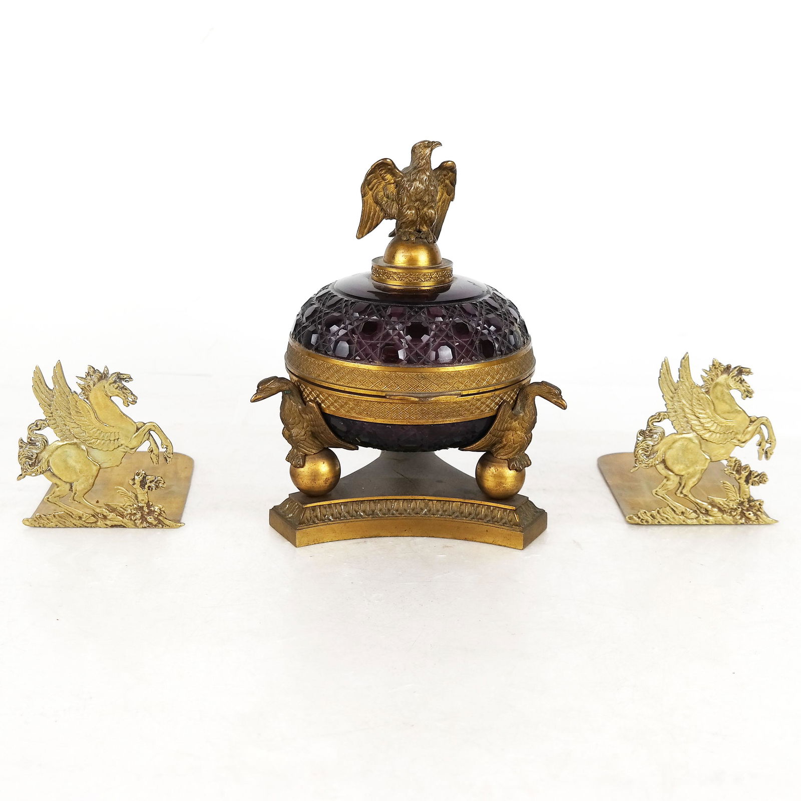 Bronze & Crystal Hinged Box, Pair Bookends (1 of 13)