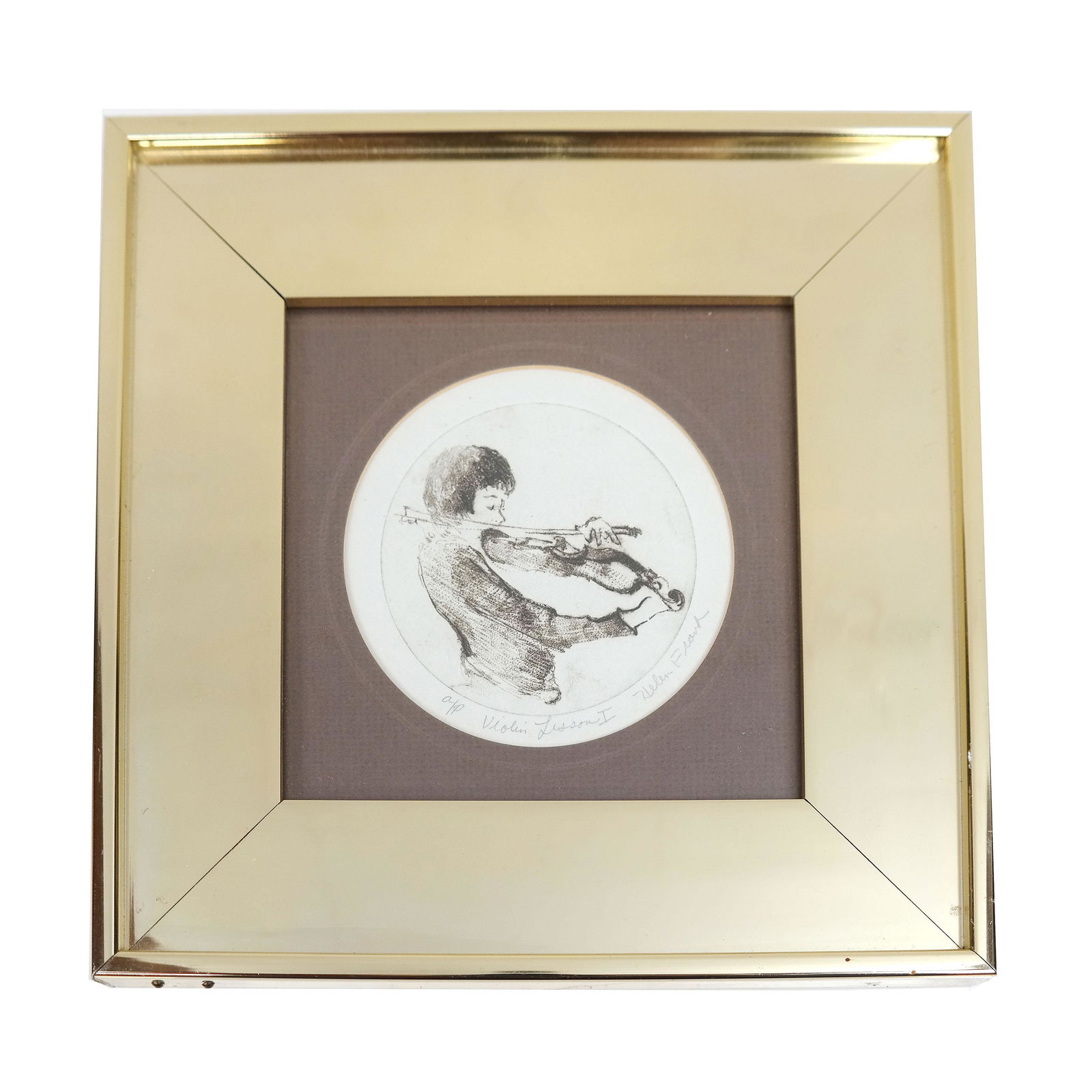 Helen FRANK: "Violin Lesson I" - Etching (1 of 6)