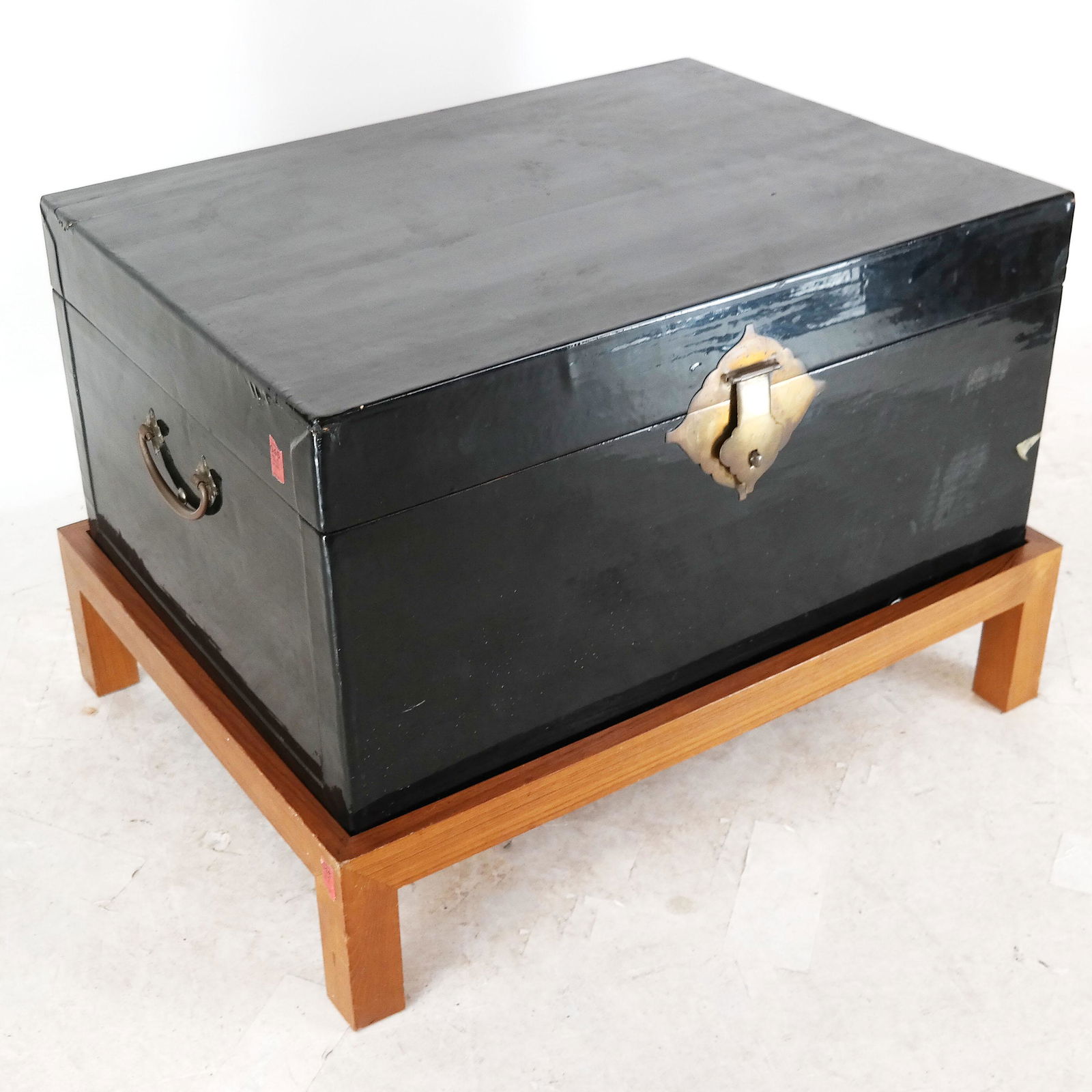 Chinese Black Lacquer Chest on Stand (1 of 7)
