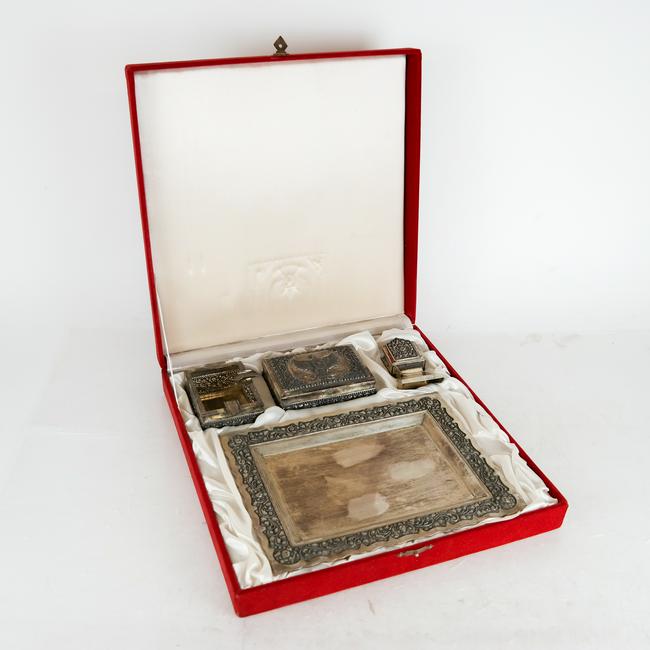 4-Pc .800 Silver Presentation Desk Set (1 of 18)