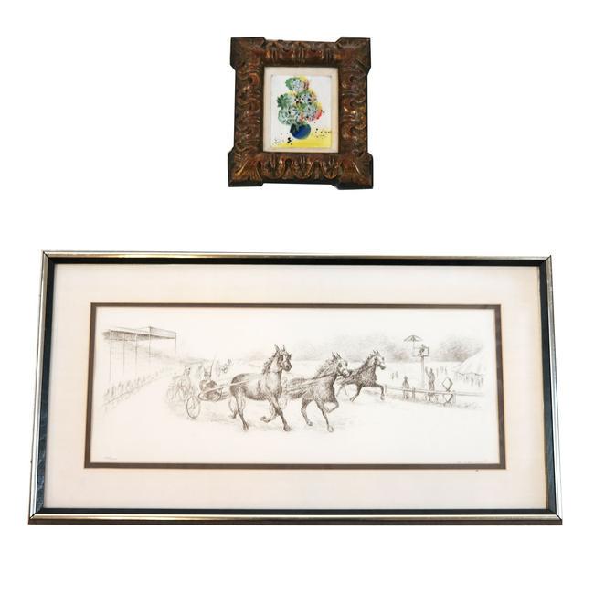 Framed Tile & M. Beaumont Racetrack Signed Print (1 of 8)