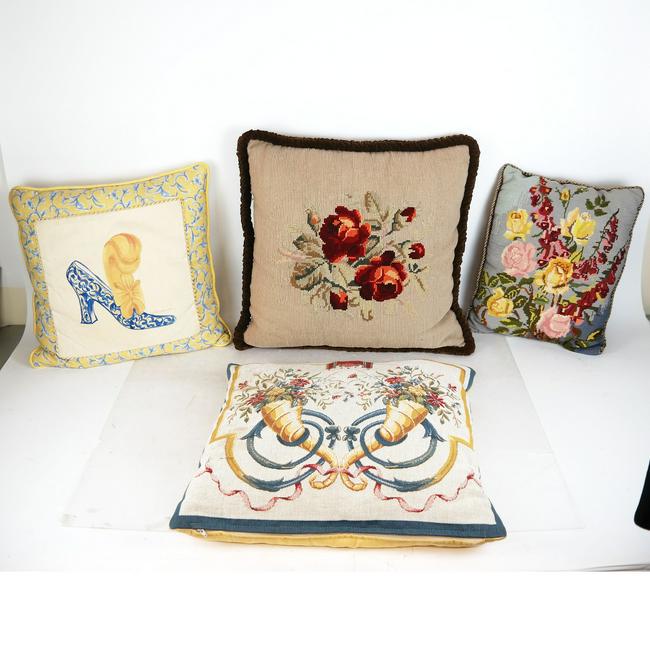 Lot of Four Needlepoint Pillows (1 of 6)