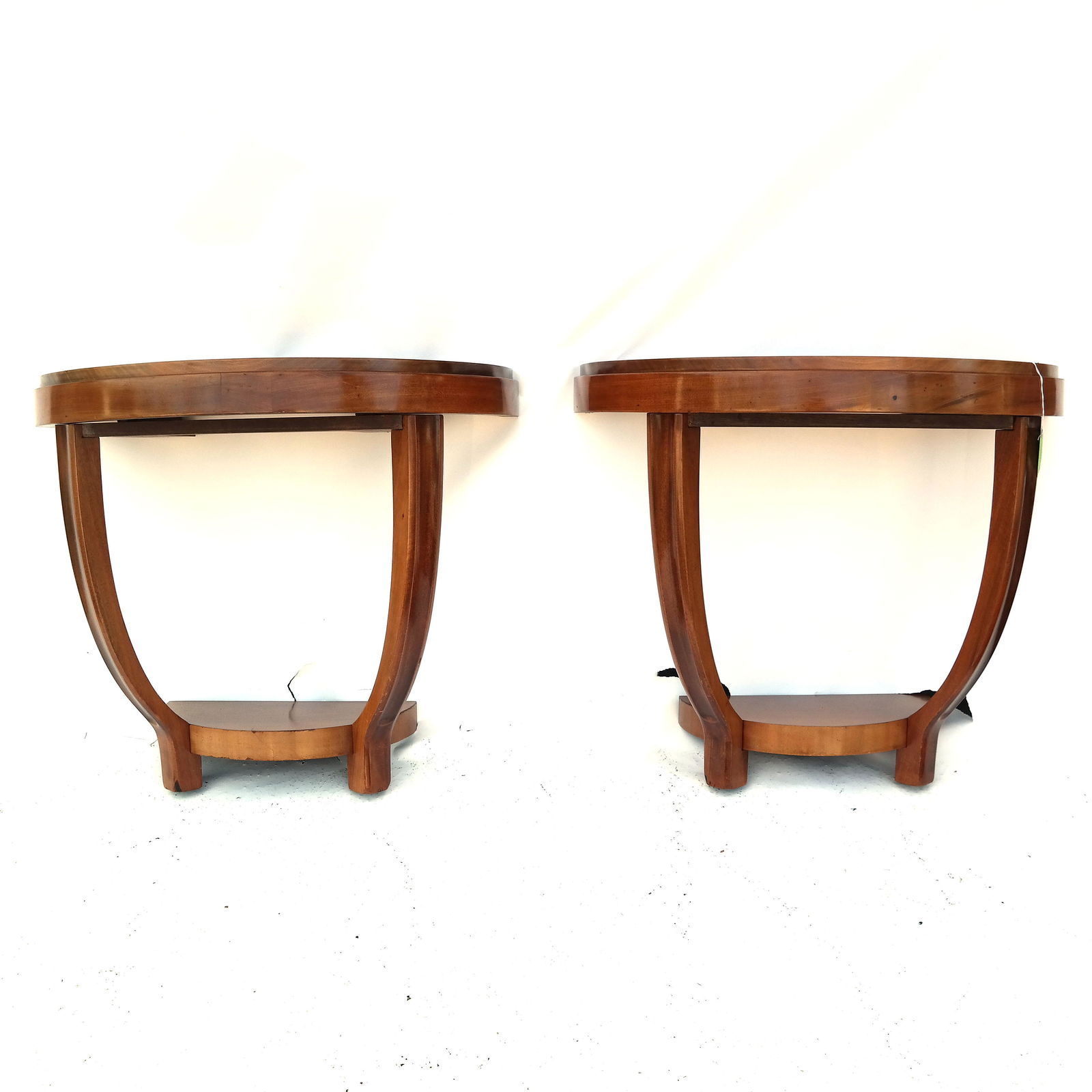 Pair Art Deco-Style Mahogany Console Tables (1 of 15)