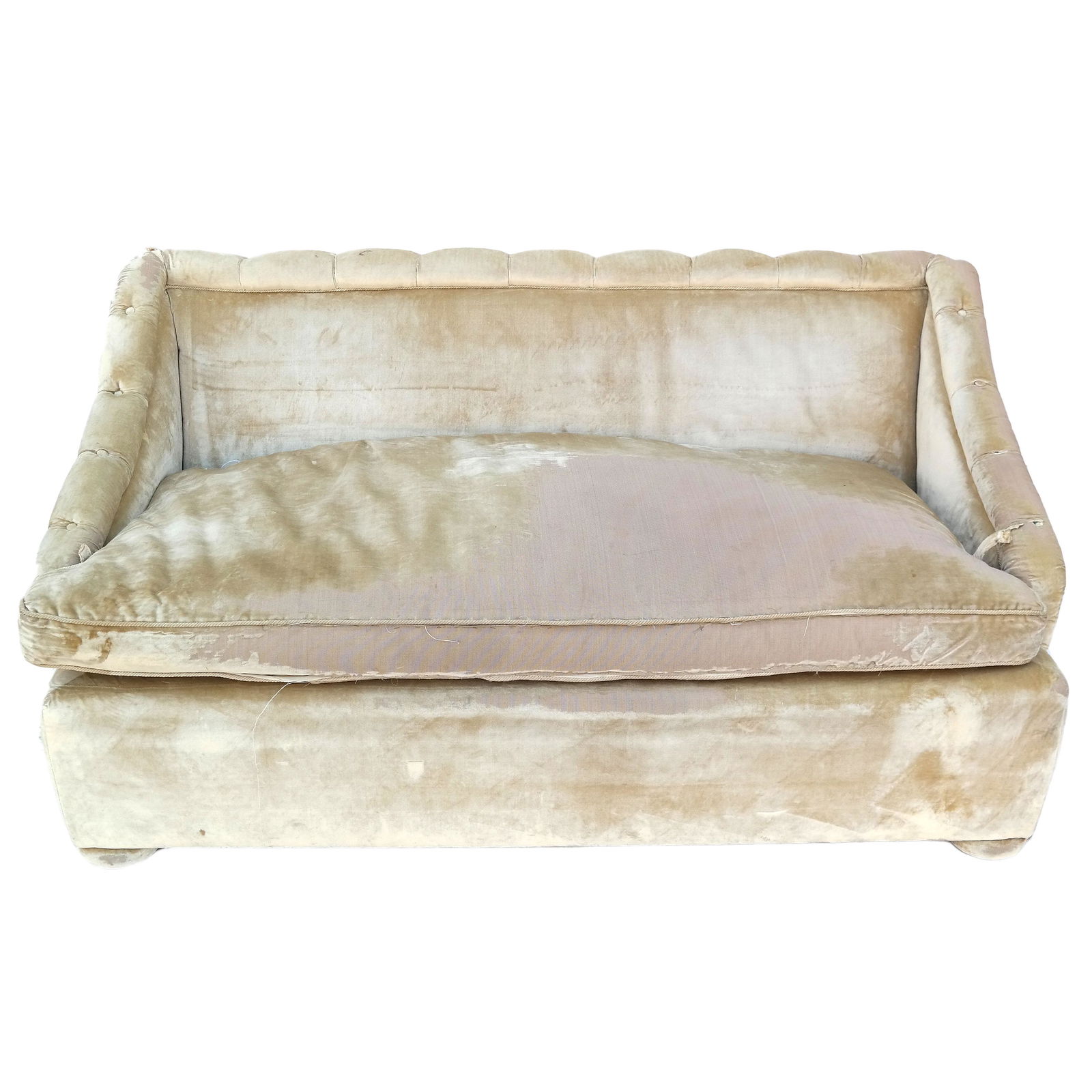 Silk Velvet Upholstered Settee (1 of 14)