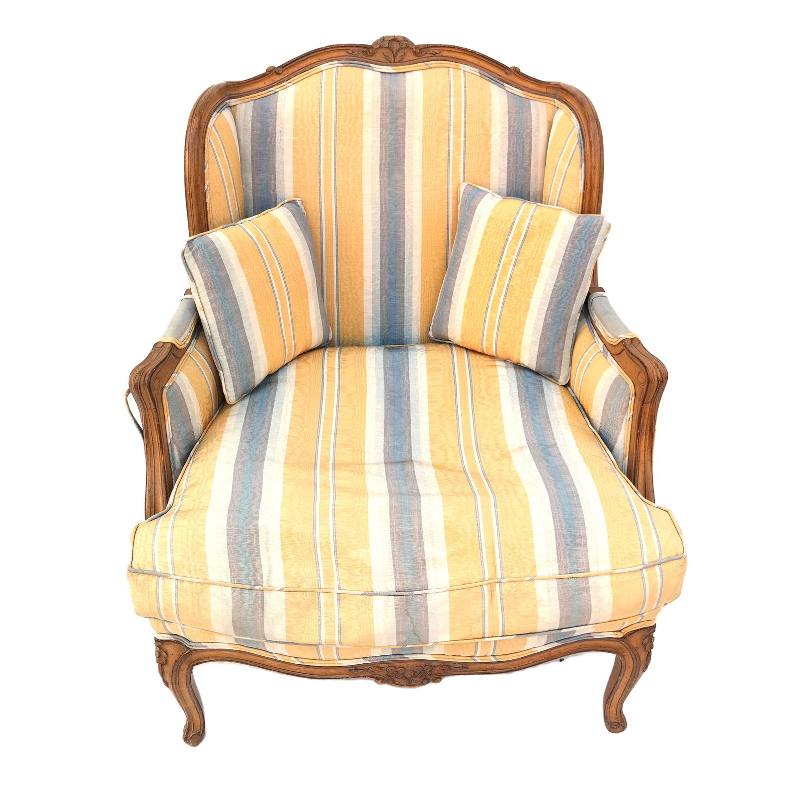 Fruitwood Bergere: Fruitwood bergere. [36 1/2' H x 31" W x 30" D].