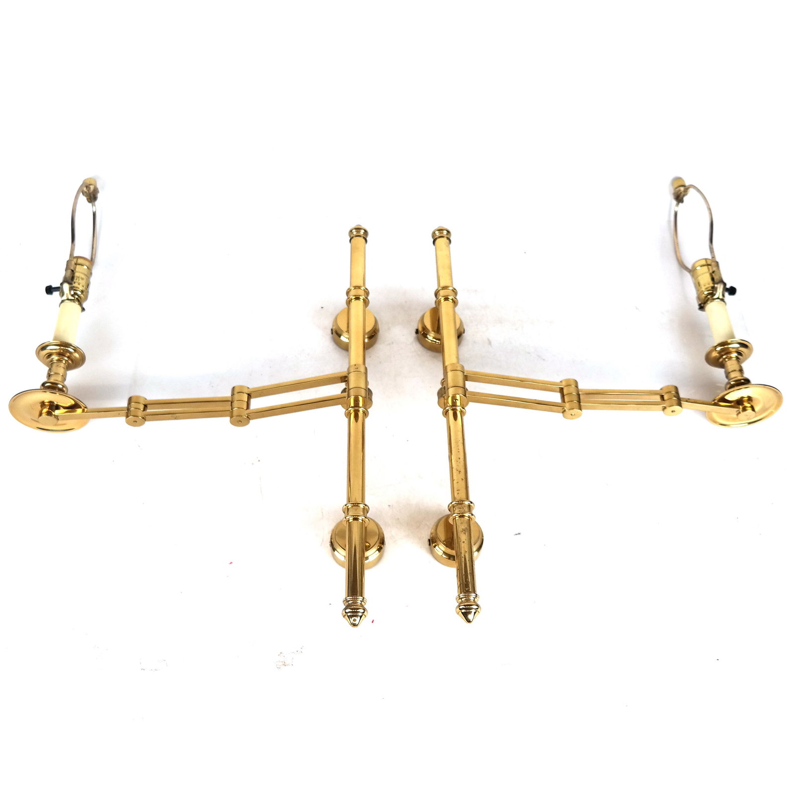 Pair Brass Swing Arm Wall Lights (1 of 13)