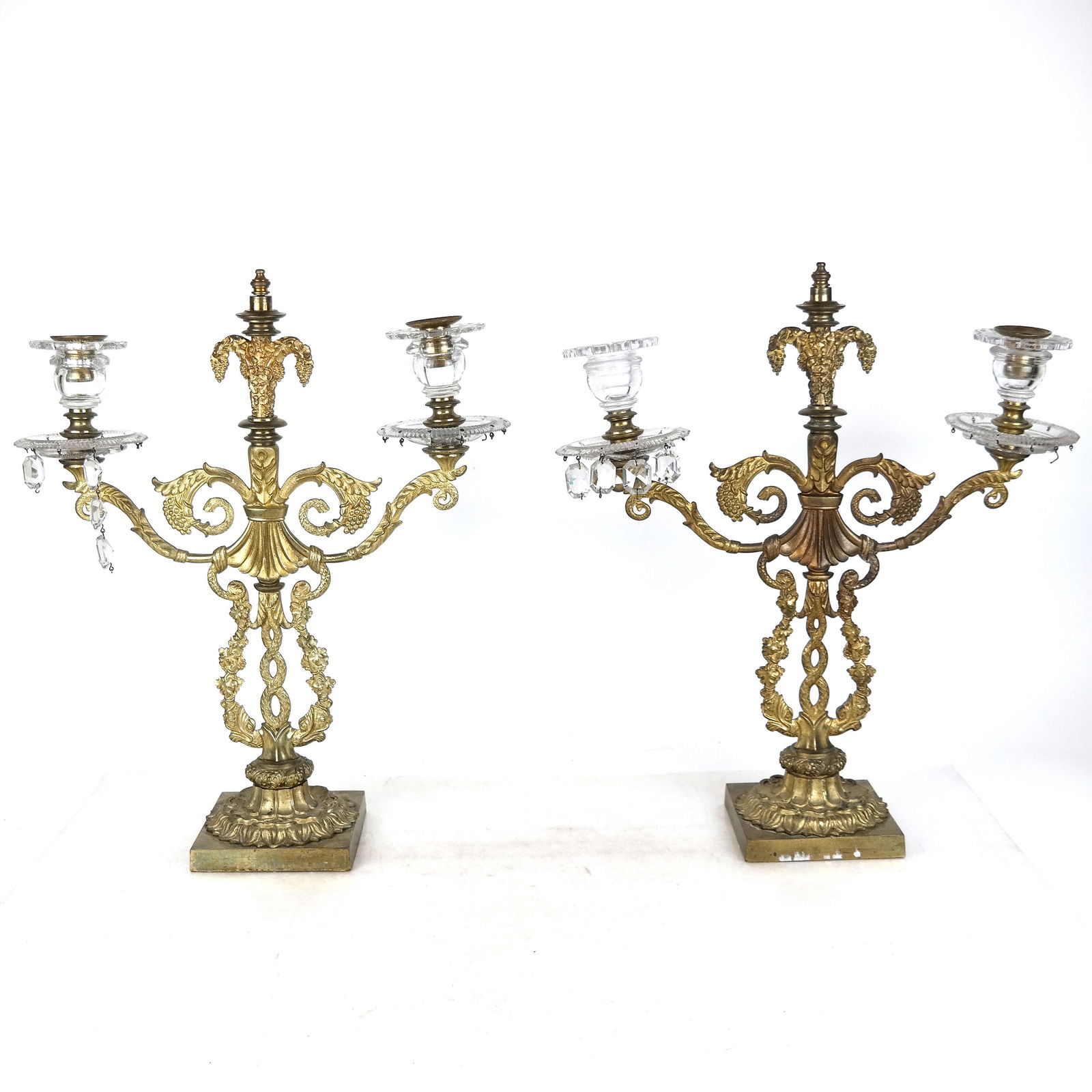 Pair Charles X-Style 2-Arm Bronze Girandoles (1 of 7)