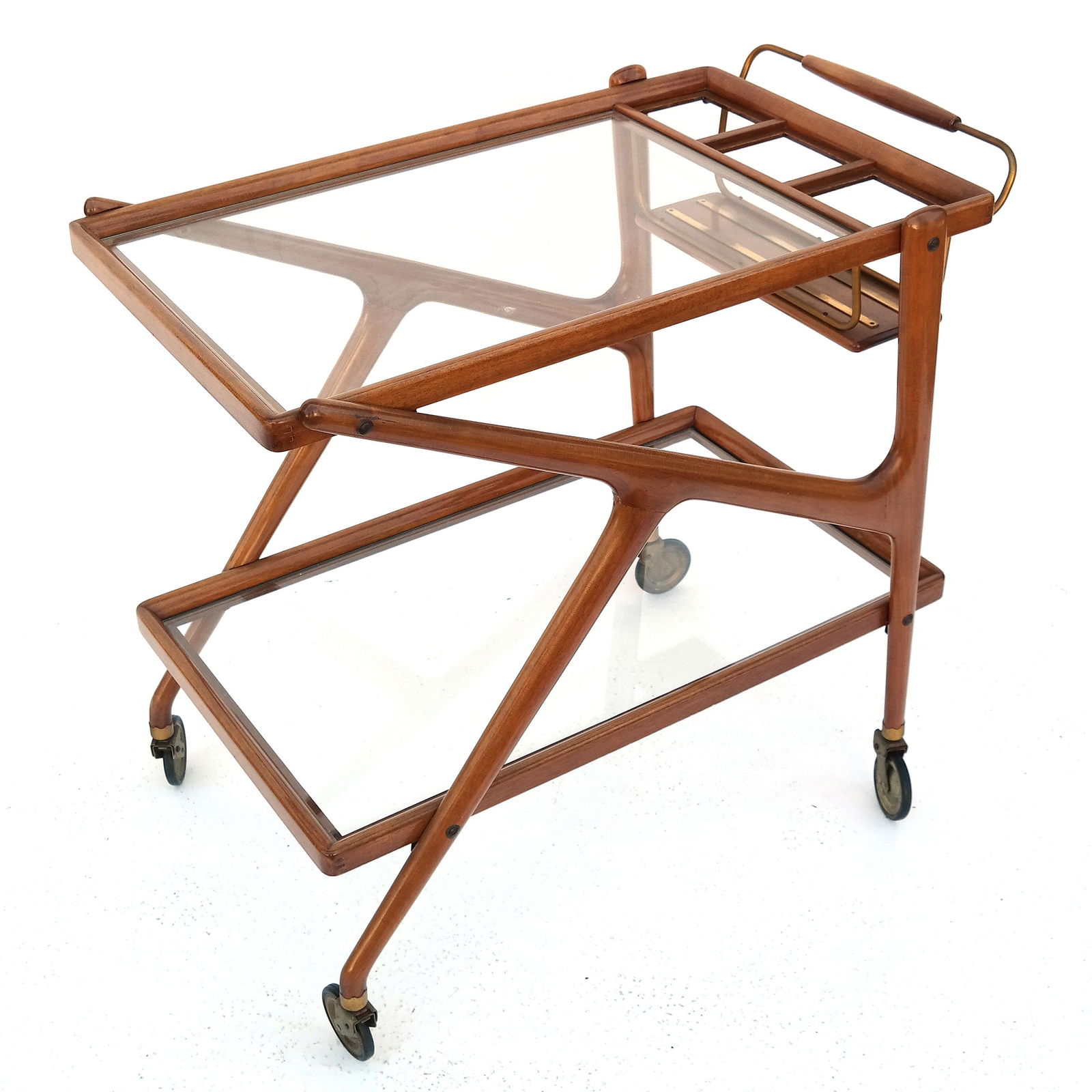 20th C. Modern Walnut Rolling Tea Cart (1 of 15)
