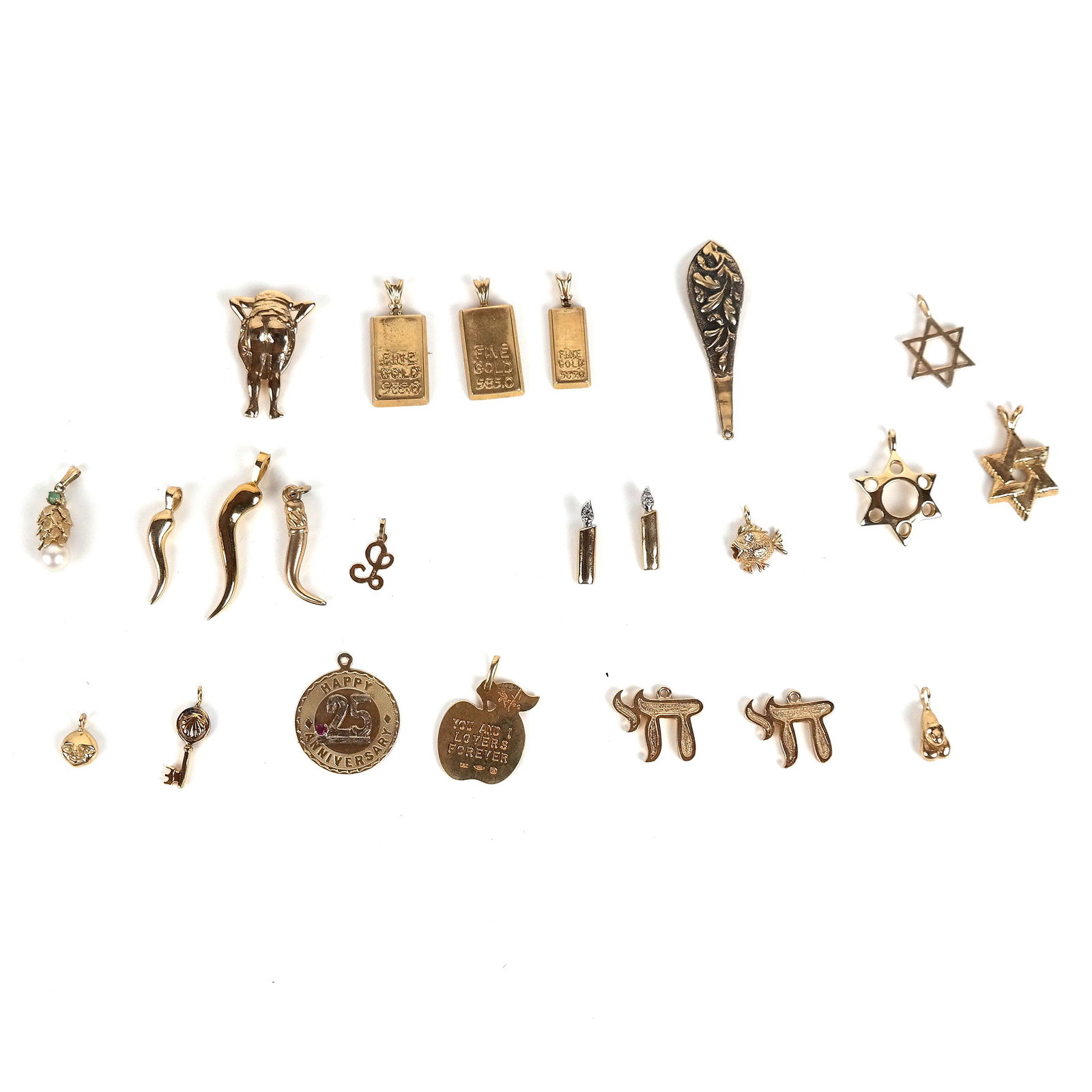 Group of Twenty-Two (22) 14K Gold Pendants (1 of 7)