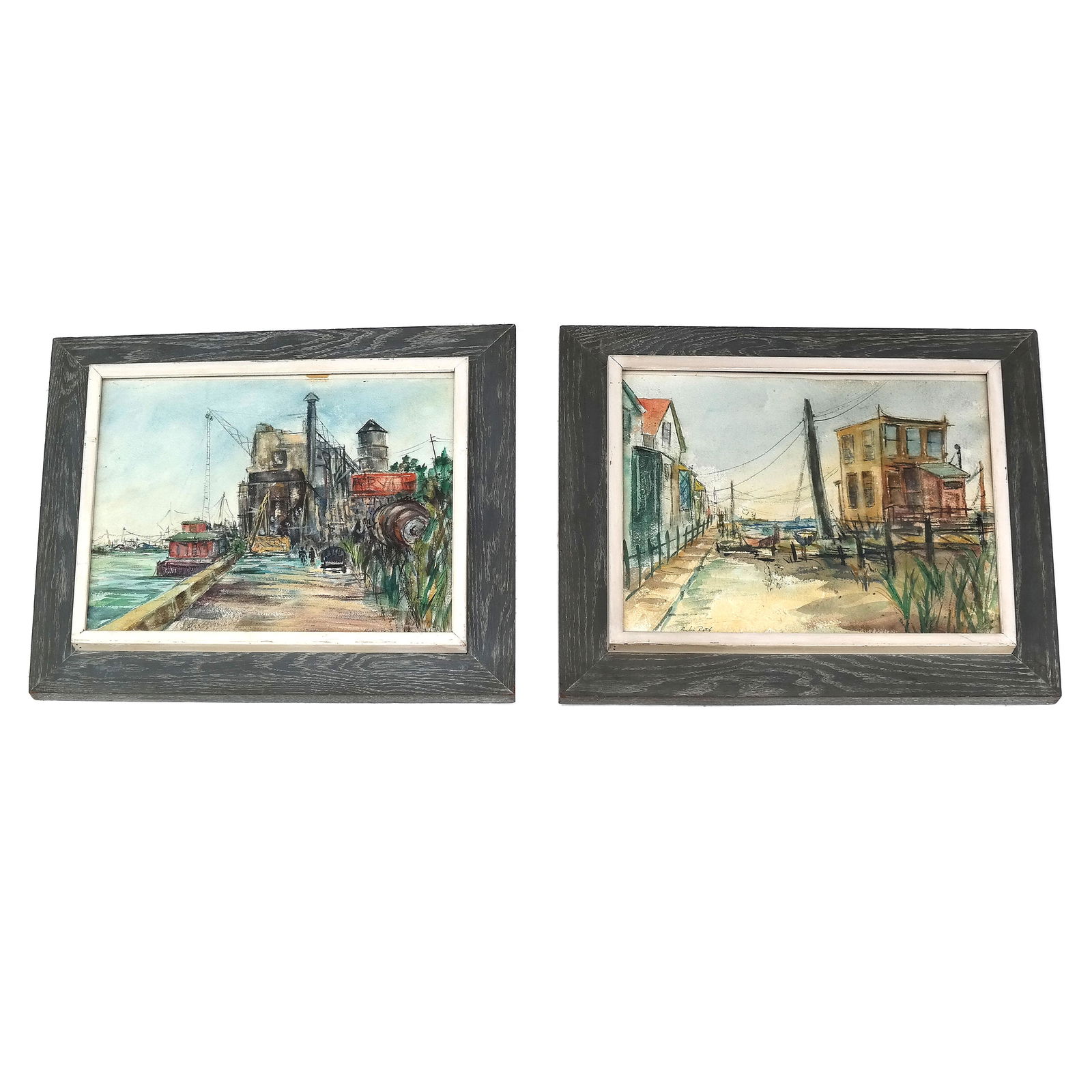 Rubi ROTH: Pair of Cityscape Watercolors (1 of 12)