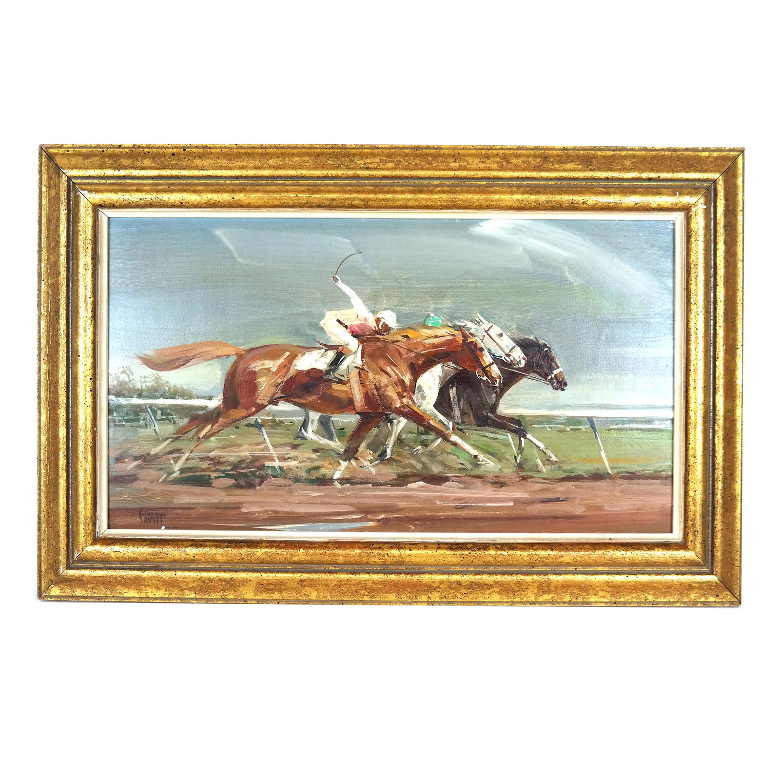Sam SAVITT: Untitled (Jockeys Racing - Painting) (1 of 4)